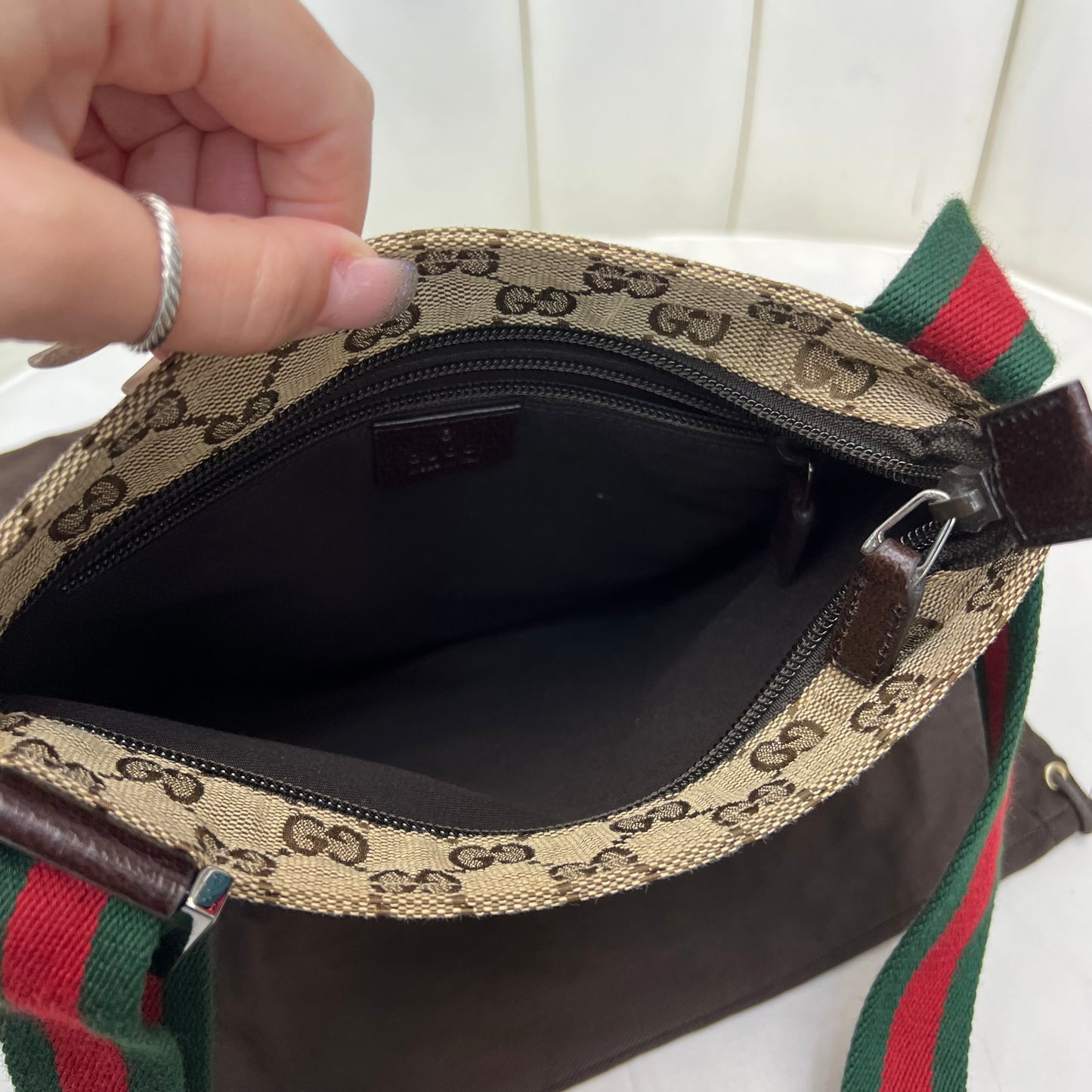 Gucci Monogram Web Strap Small Messenger