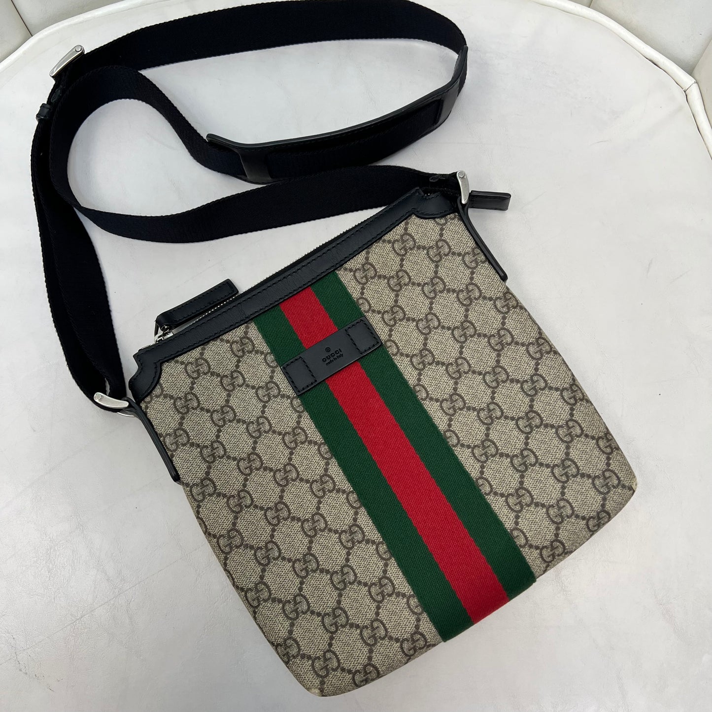 Gucci GG Supreme Web Messenger Bag
