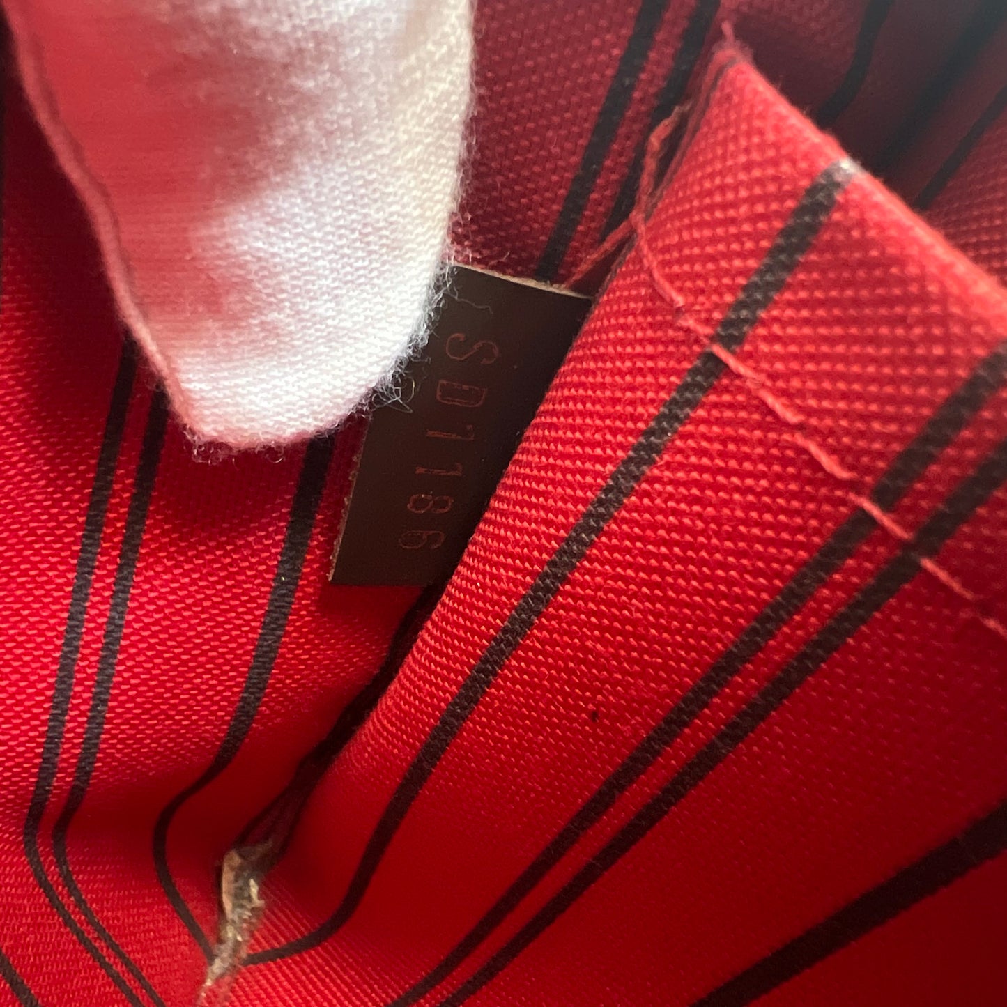 Louis Vuitton Neverfull Pouch Damier Ebene Red