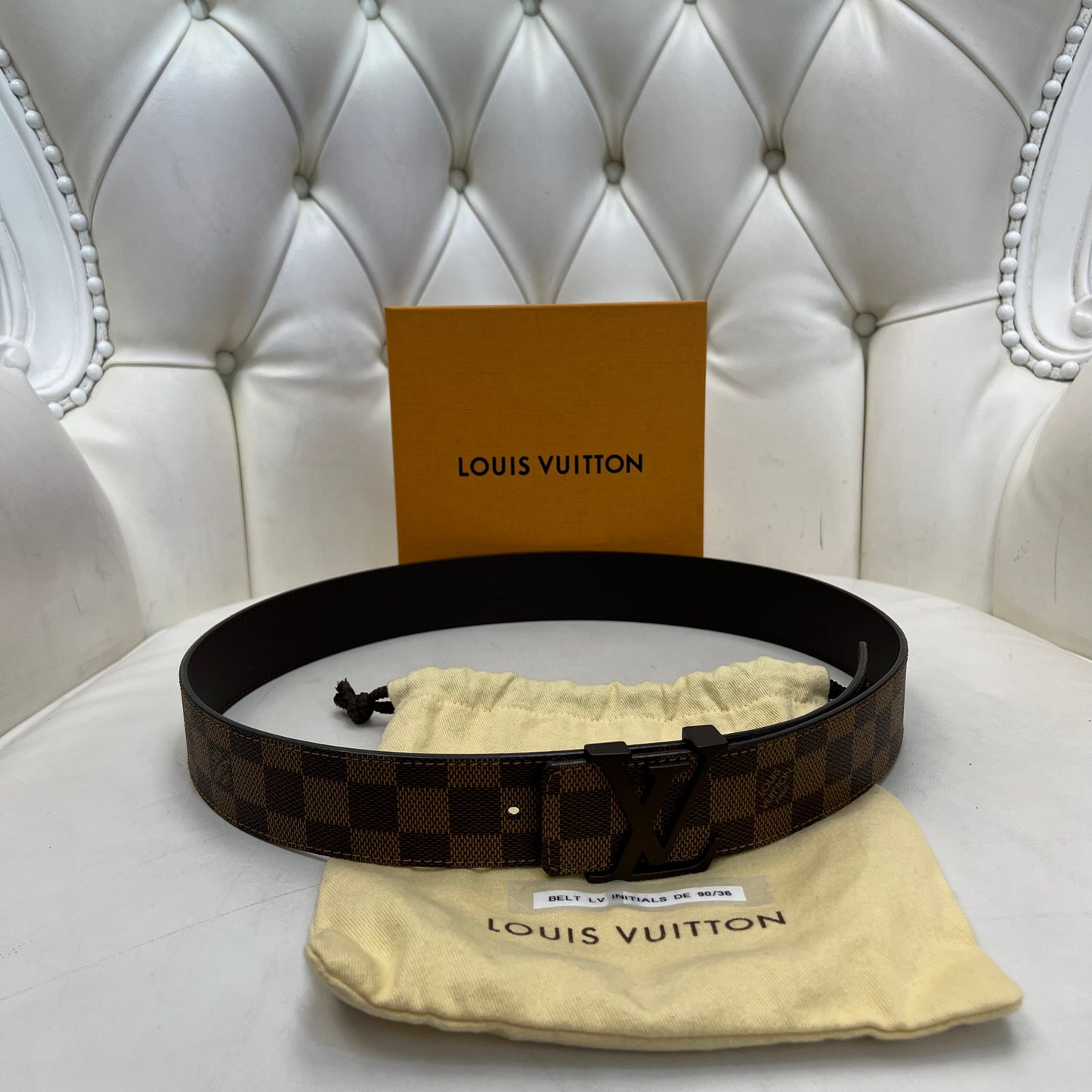 Louis Vuitton Belt Damier Ebene Size 90
