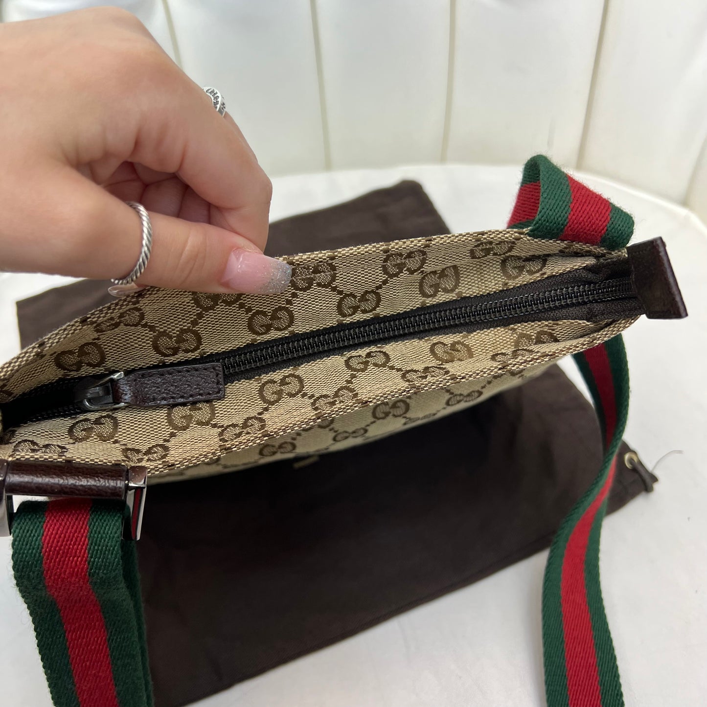 Gucci Monogram Web Strap Small Messenger