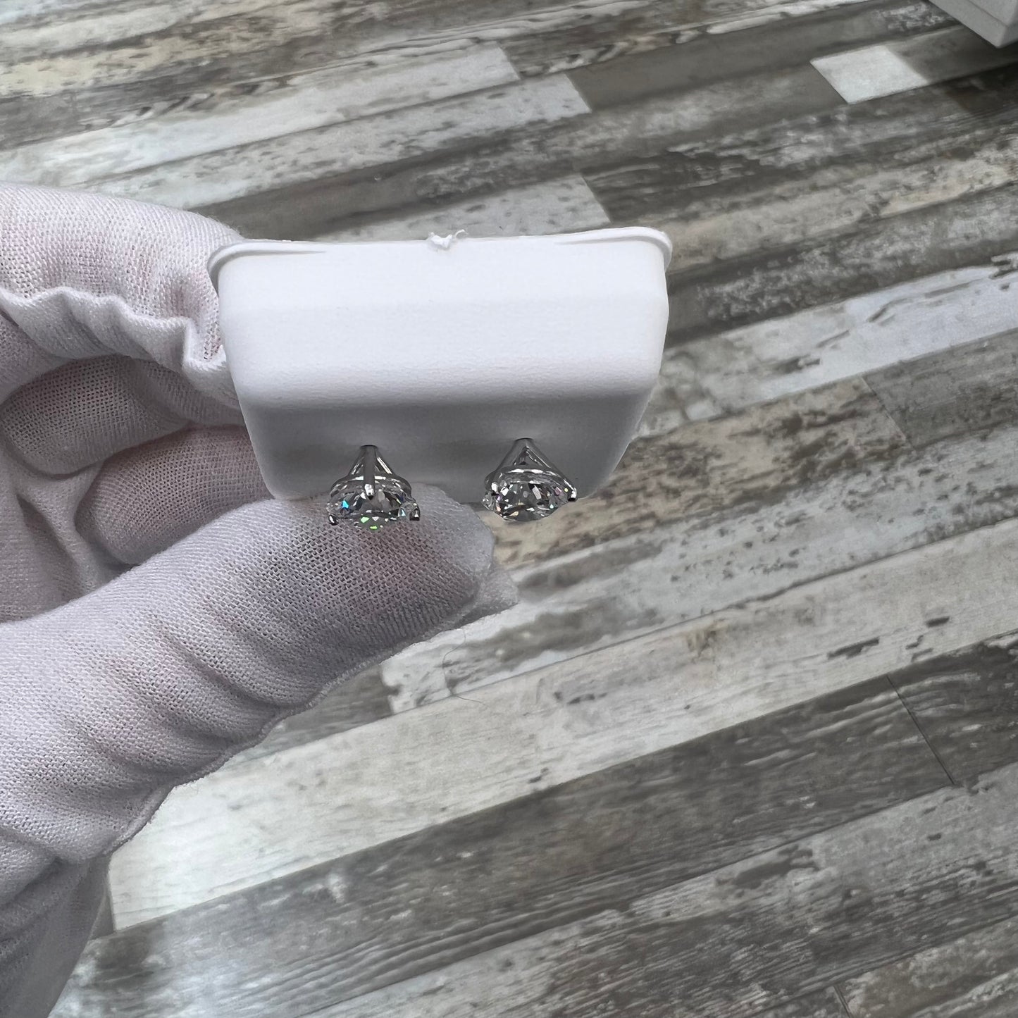 Diamond Studs 3ct Lab Created 14k White Gold