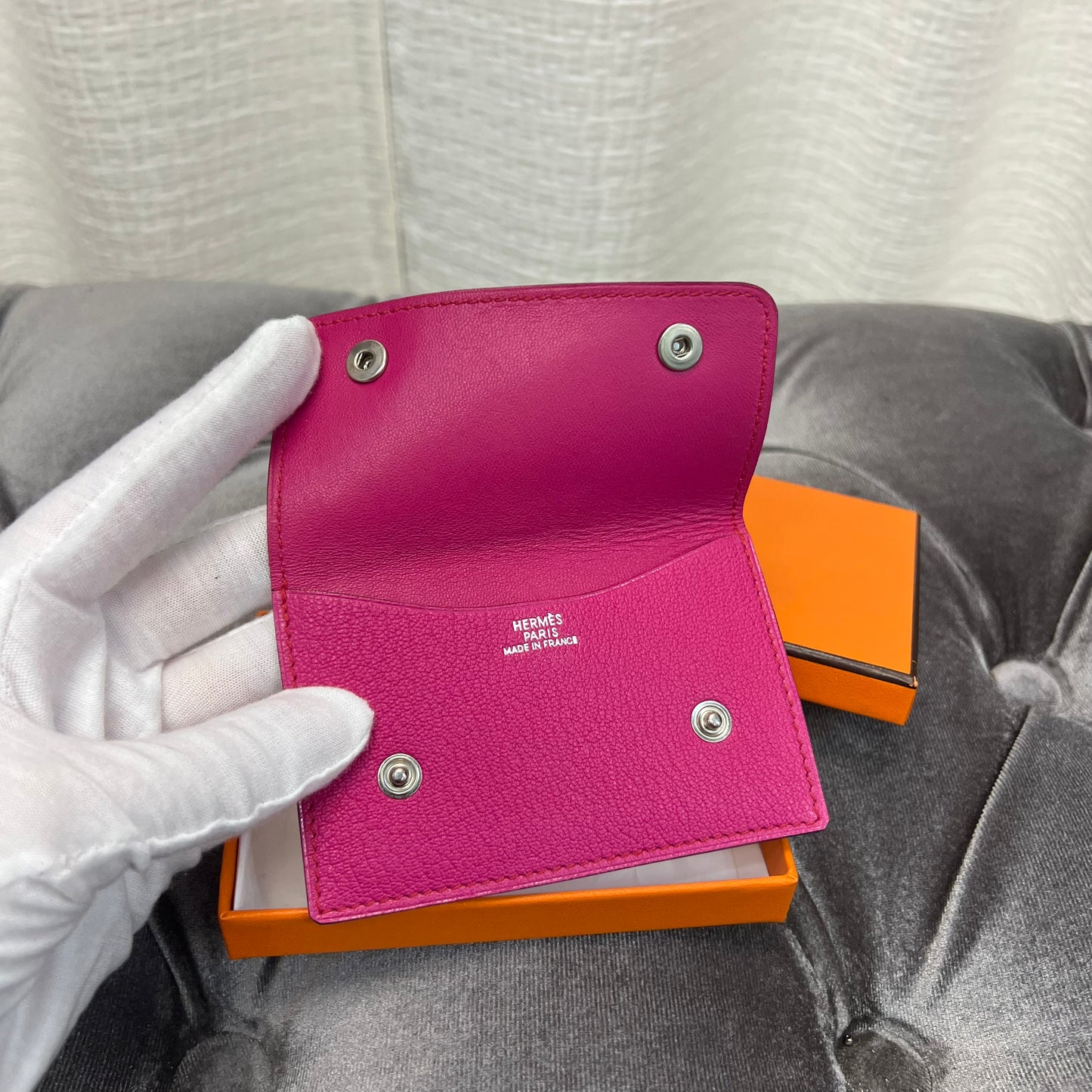 Hermes Cardholder Rose Shocking