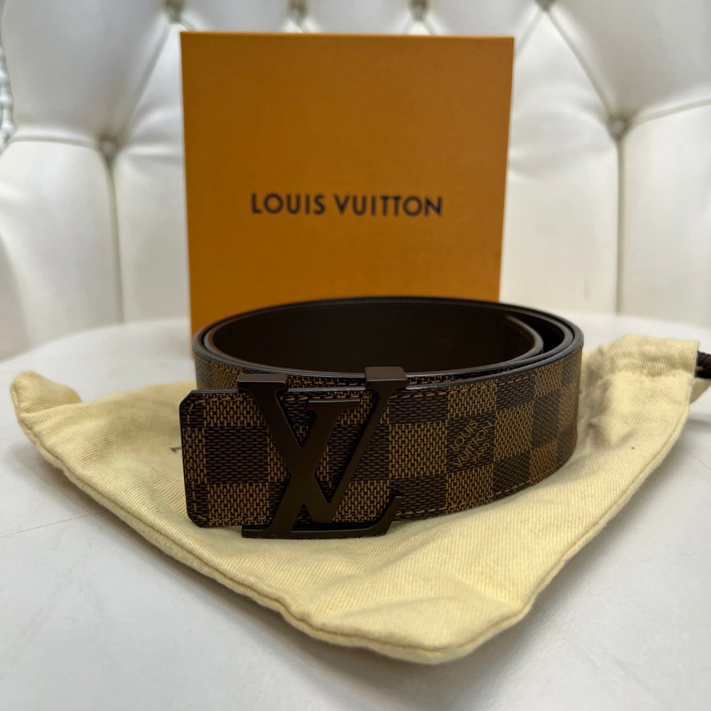 Louis Vuitton Belt Damier Ebene Size 90