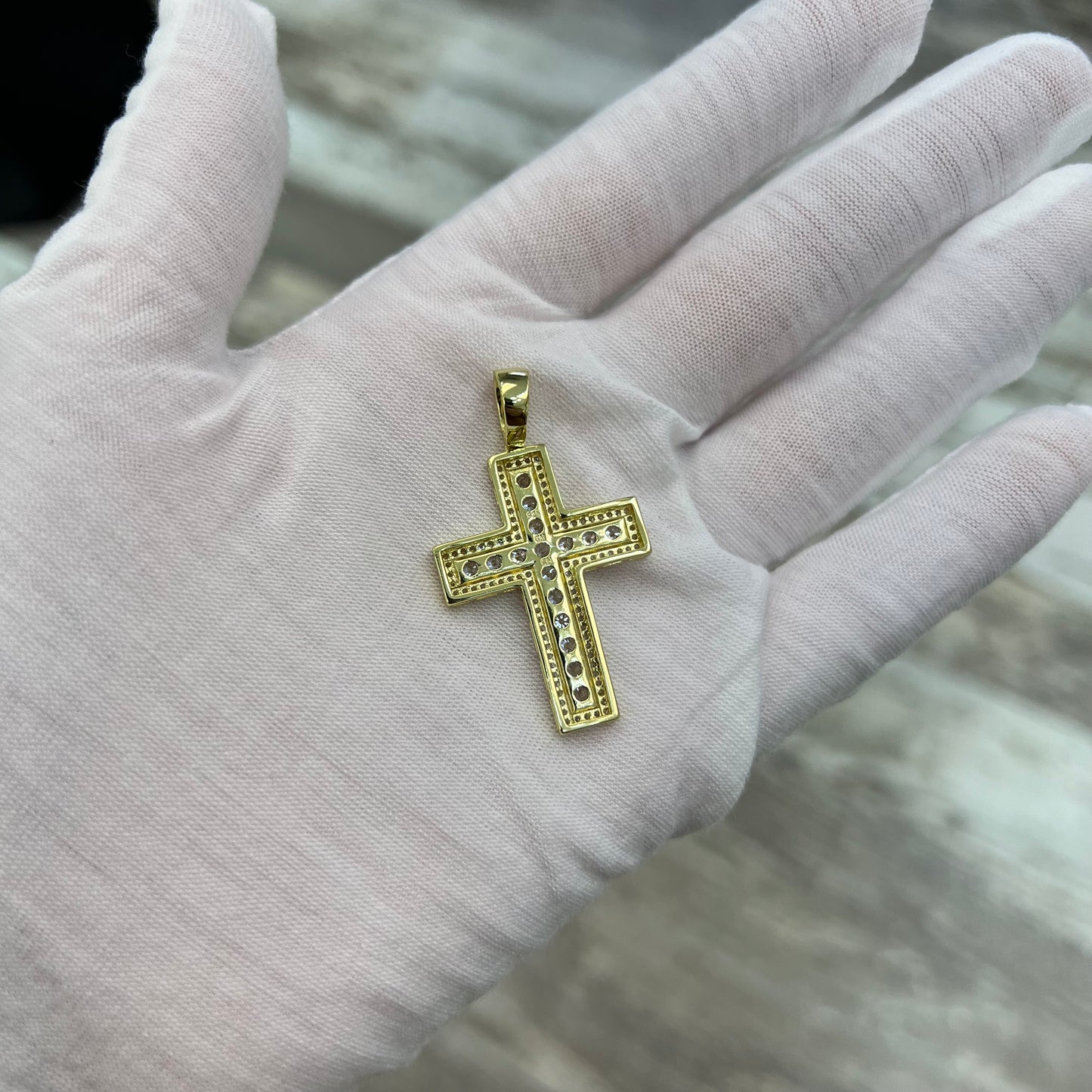 Gold Plated Crystal Cross Pendant