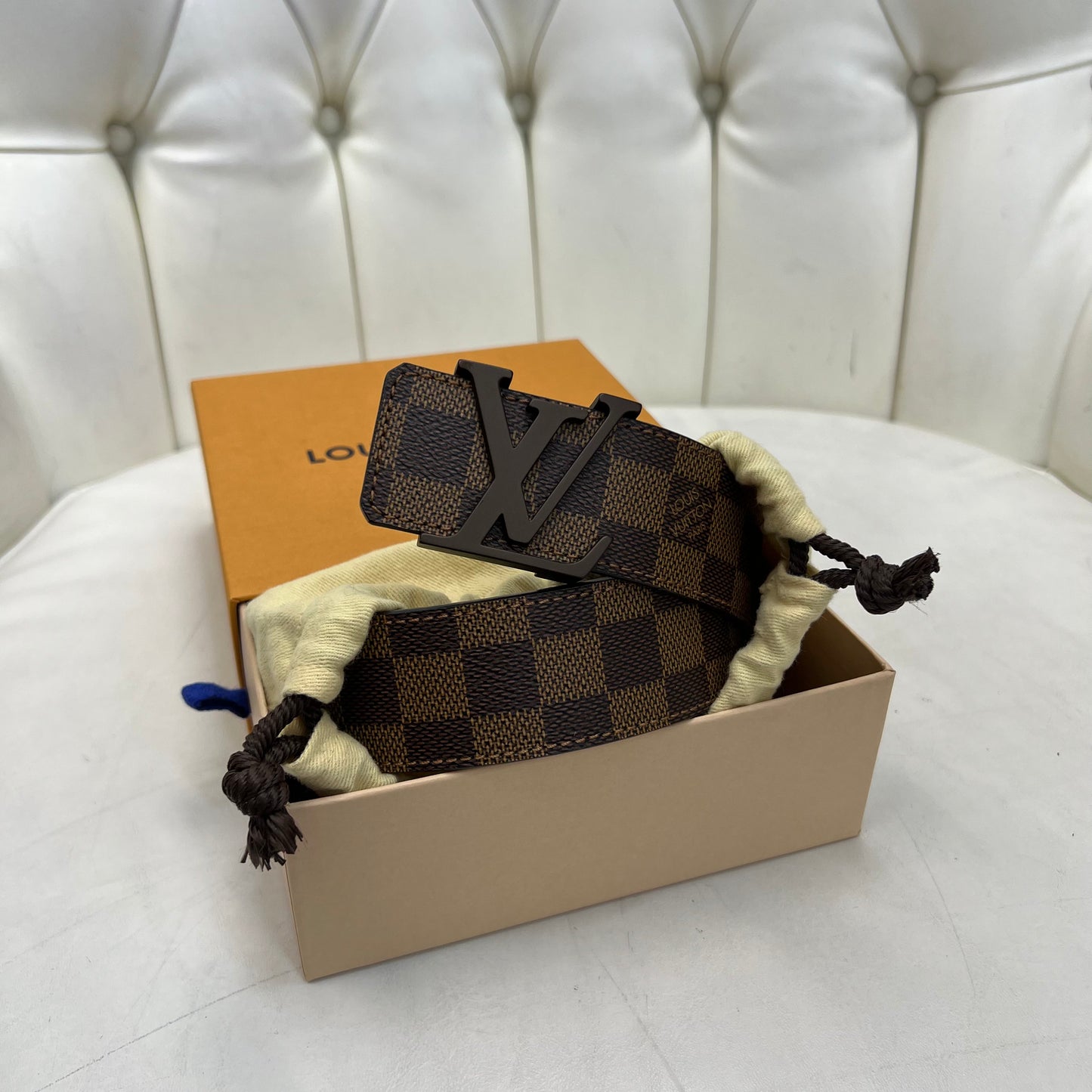Louis Vuitton Belt Damier Ebene Size 90