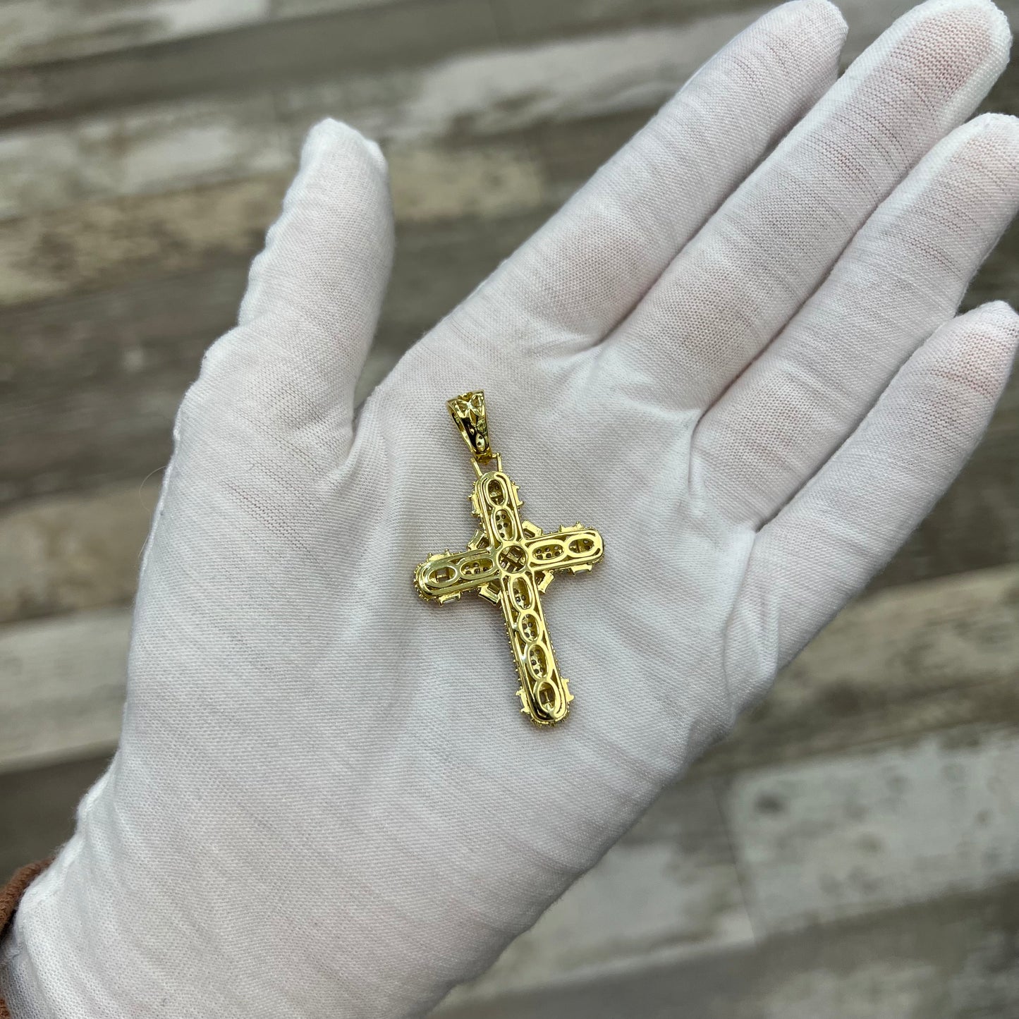 Gold Plated Crystal Cross Pendant