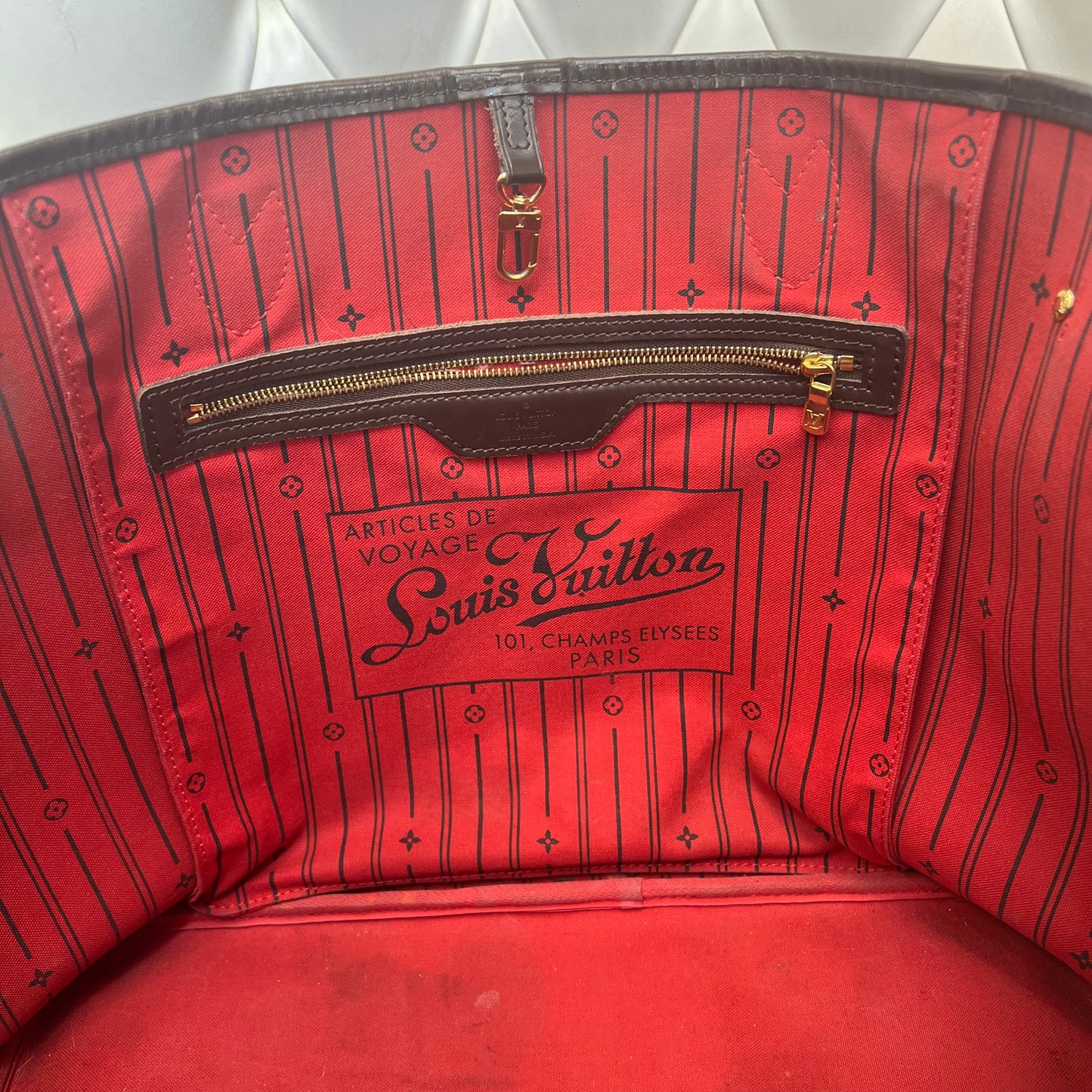Louis Vuitton Neverfull GM Damier Ebene, Red