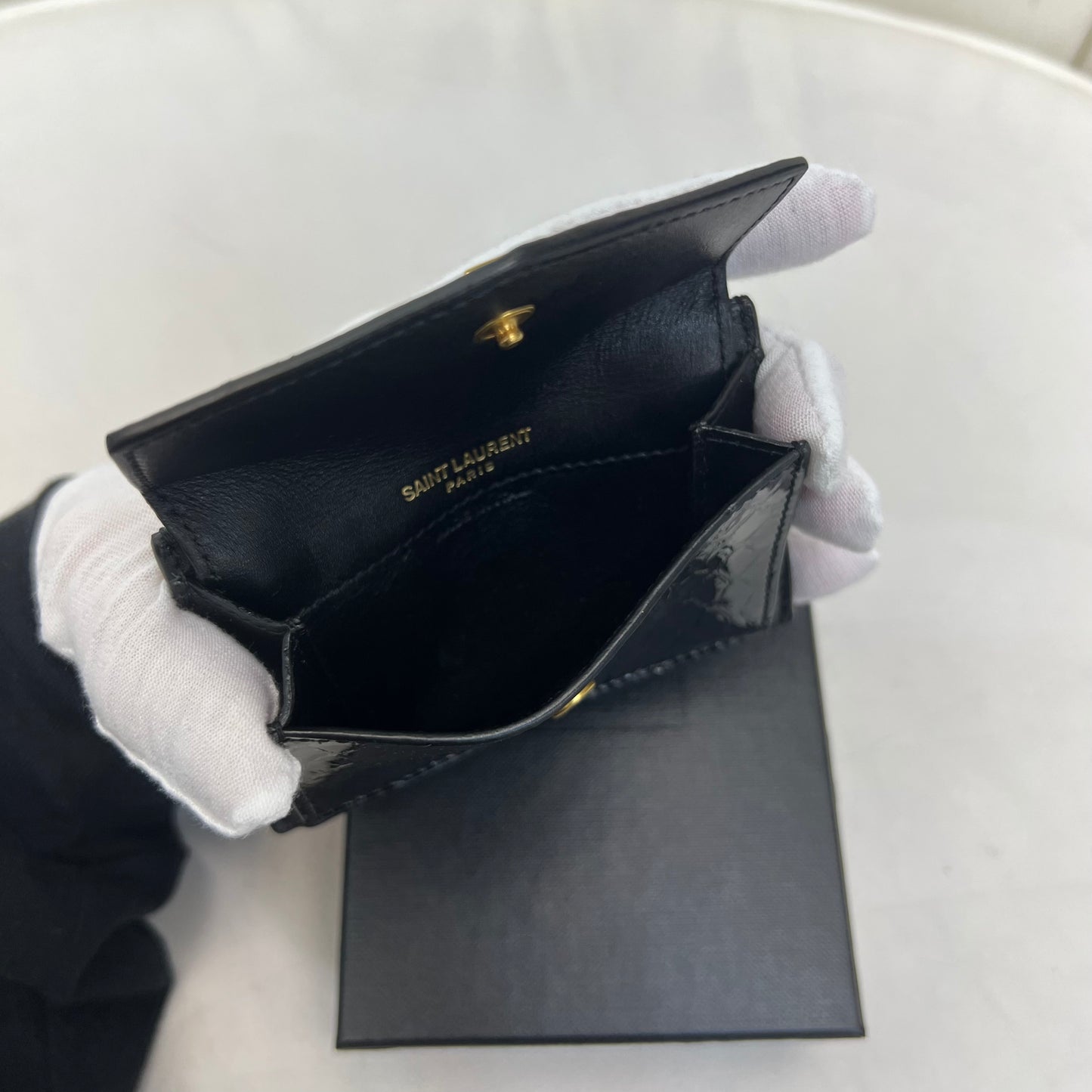 Saint Laurent Uptown Card Case, New, Box & Dust Bag