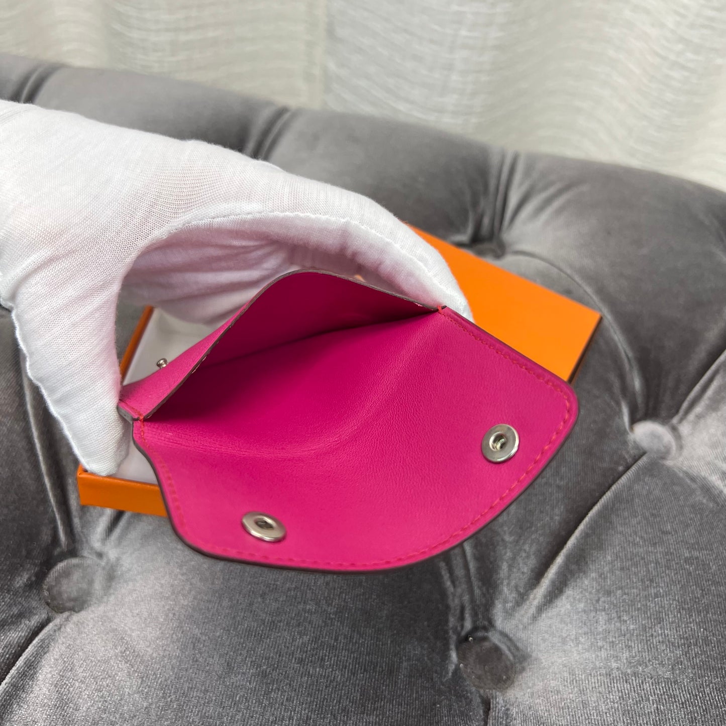Hermes Cardholder Rose Shocking
