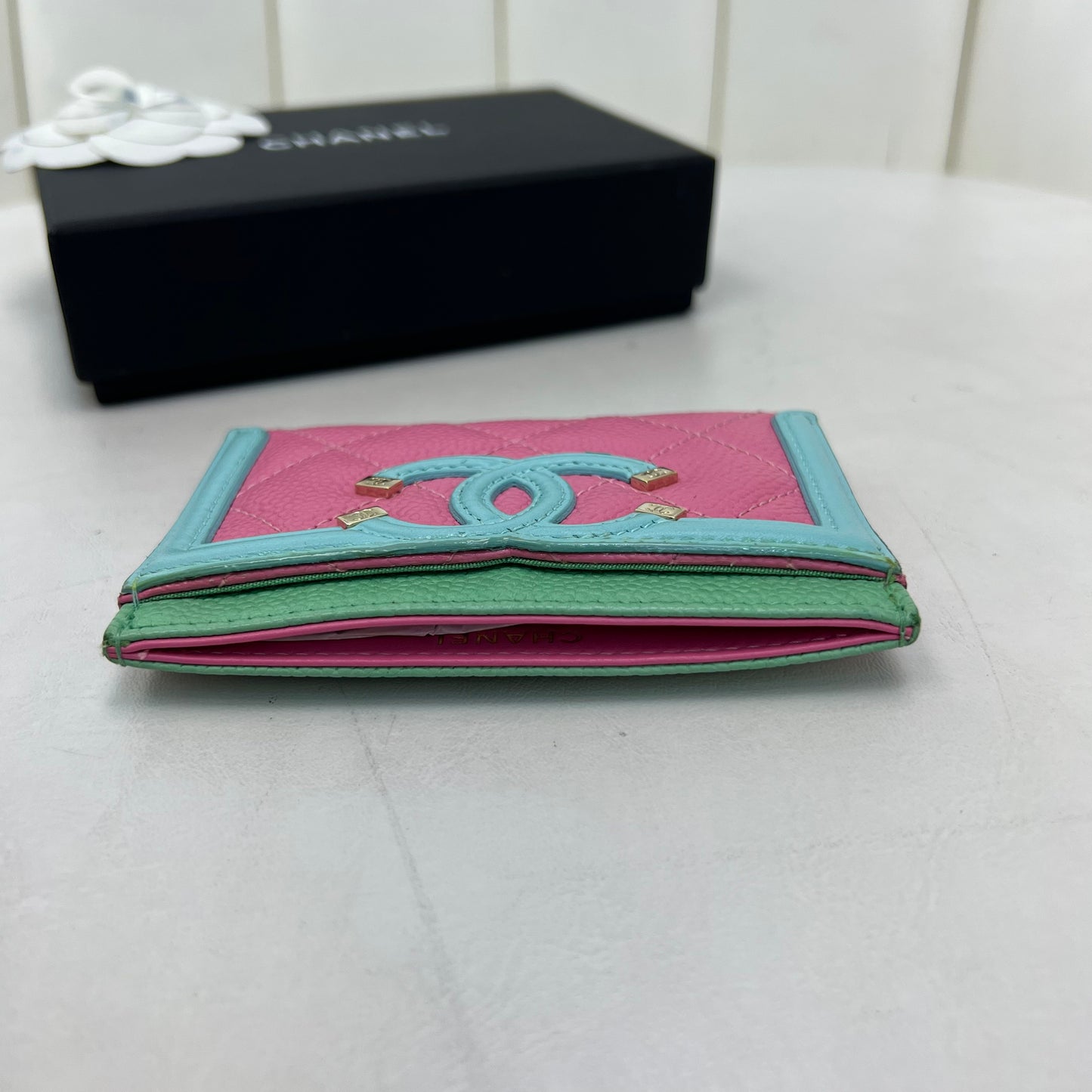 Chanel Quilted CC Filigree Card Holder