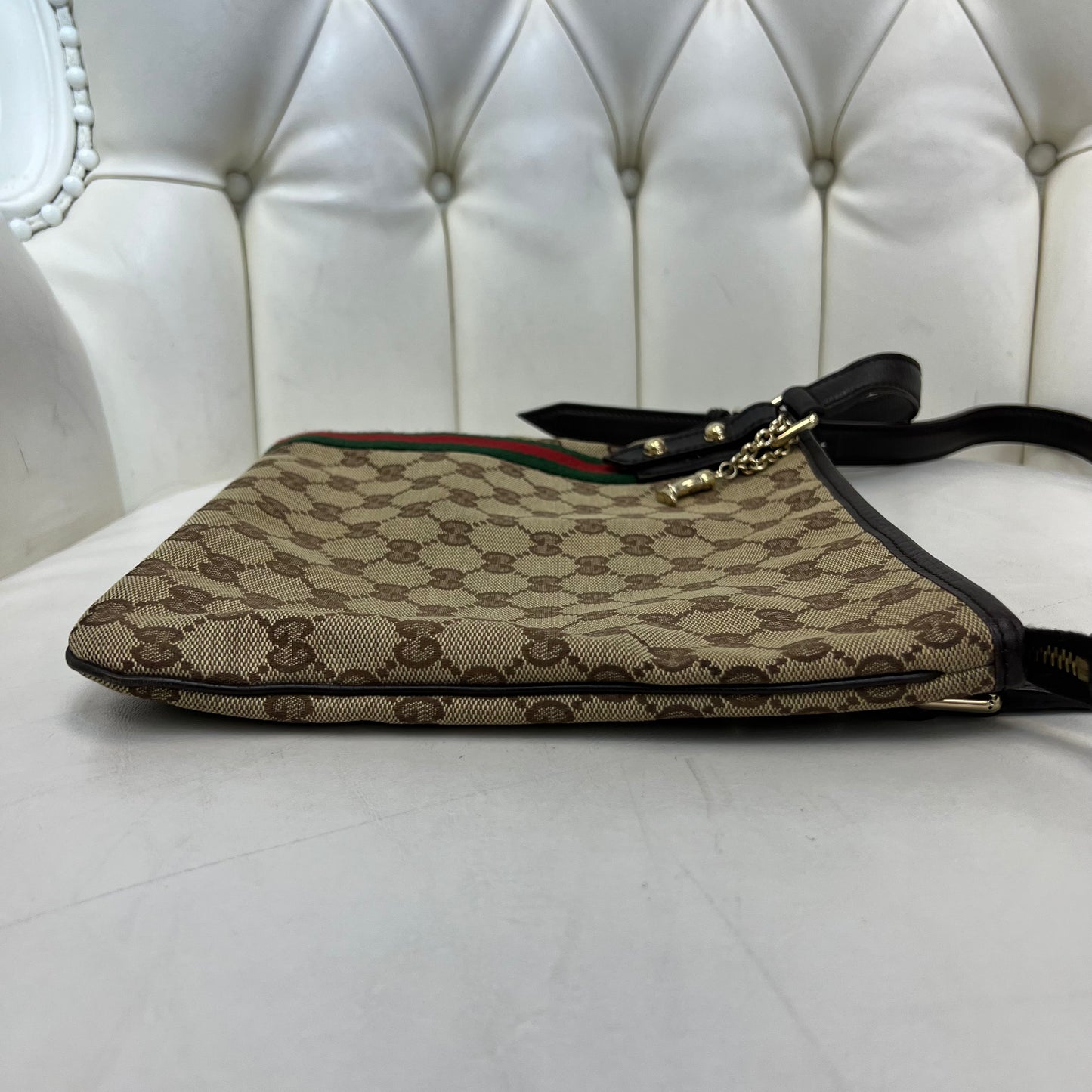 Gucci Monogram Web Jolicoeur Charms Messenger Bag