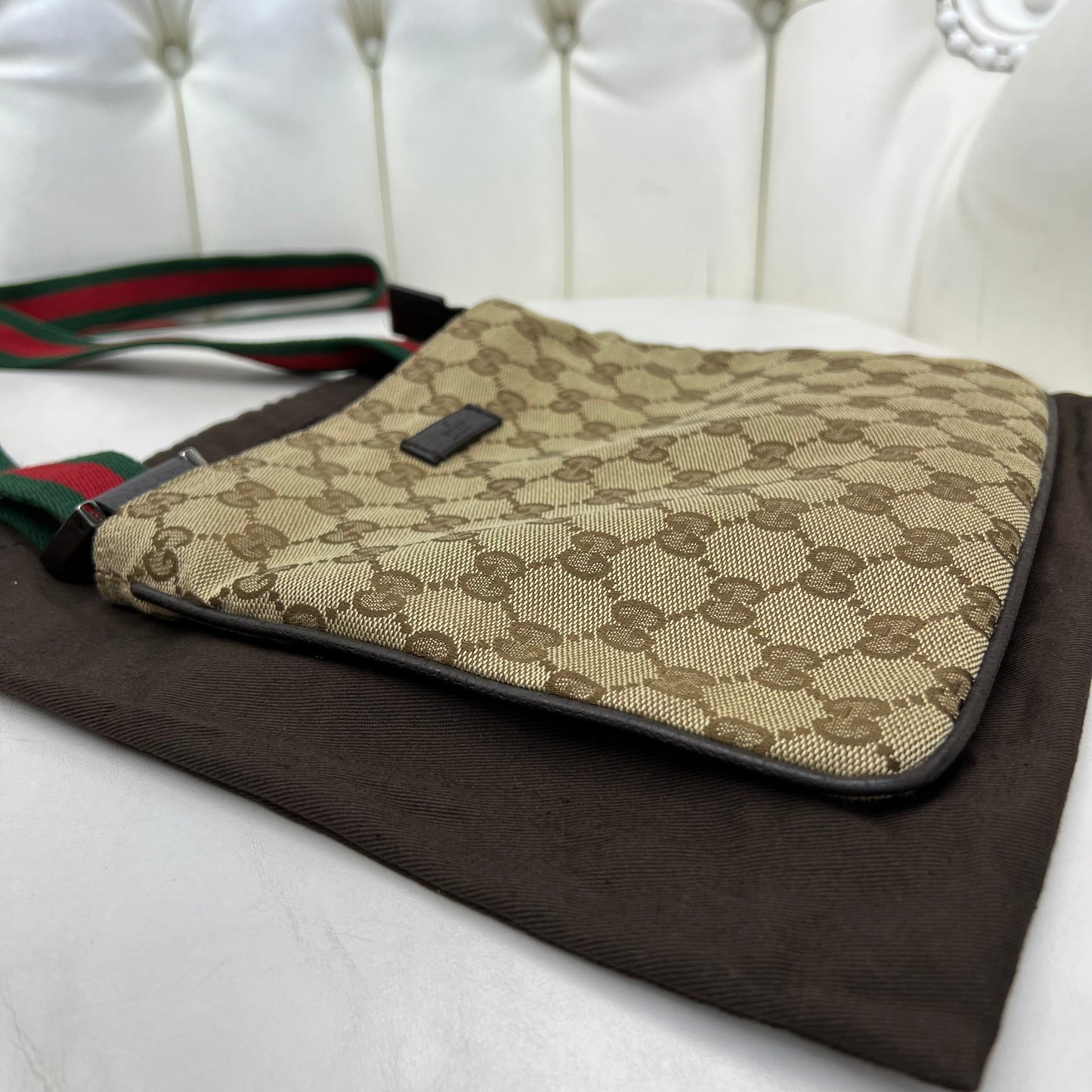 Gucci Monogram Web Strap Small Messenger