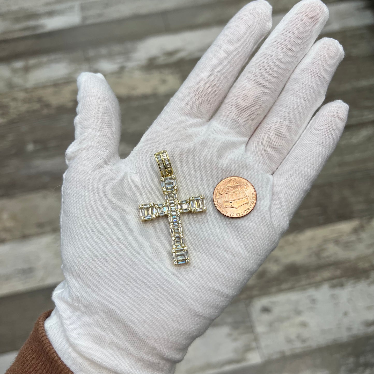 Gold Plated Crystal Cross Pendant