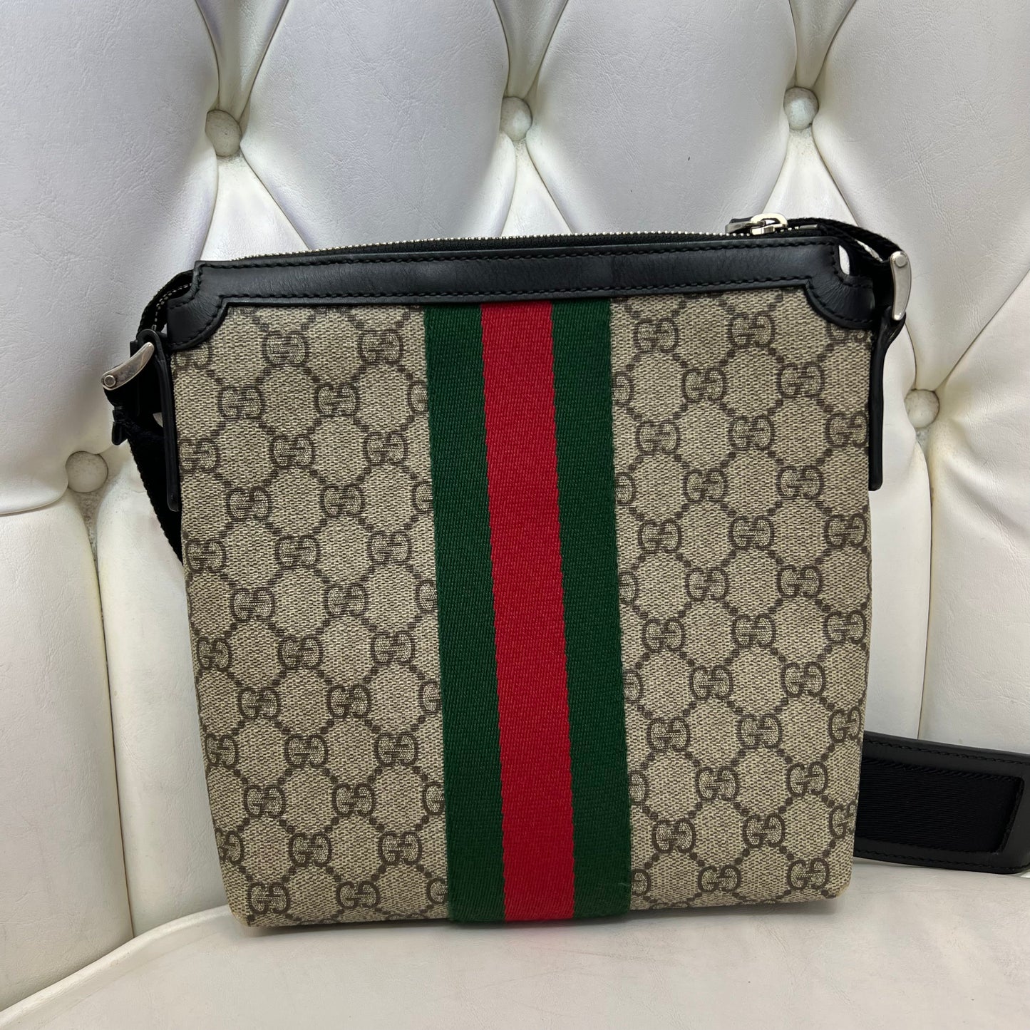 Gucci GG Supreme Web Messenger Bag