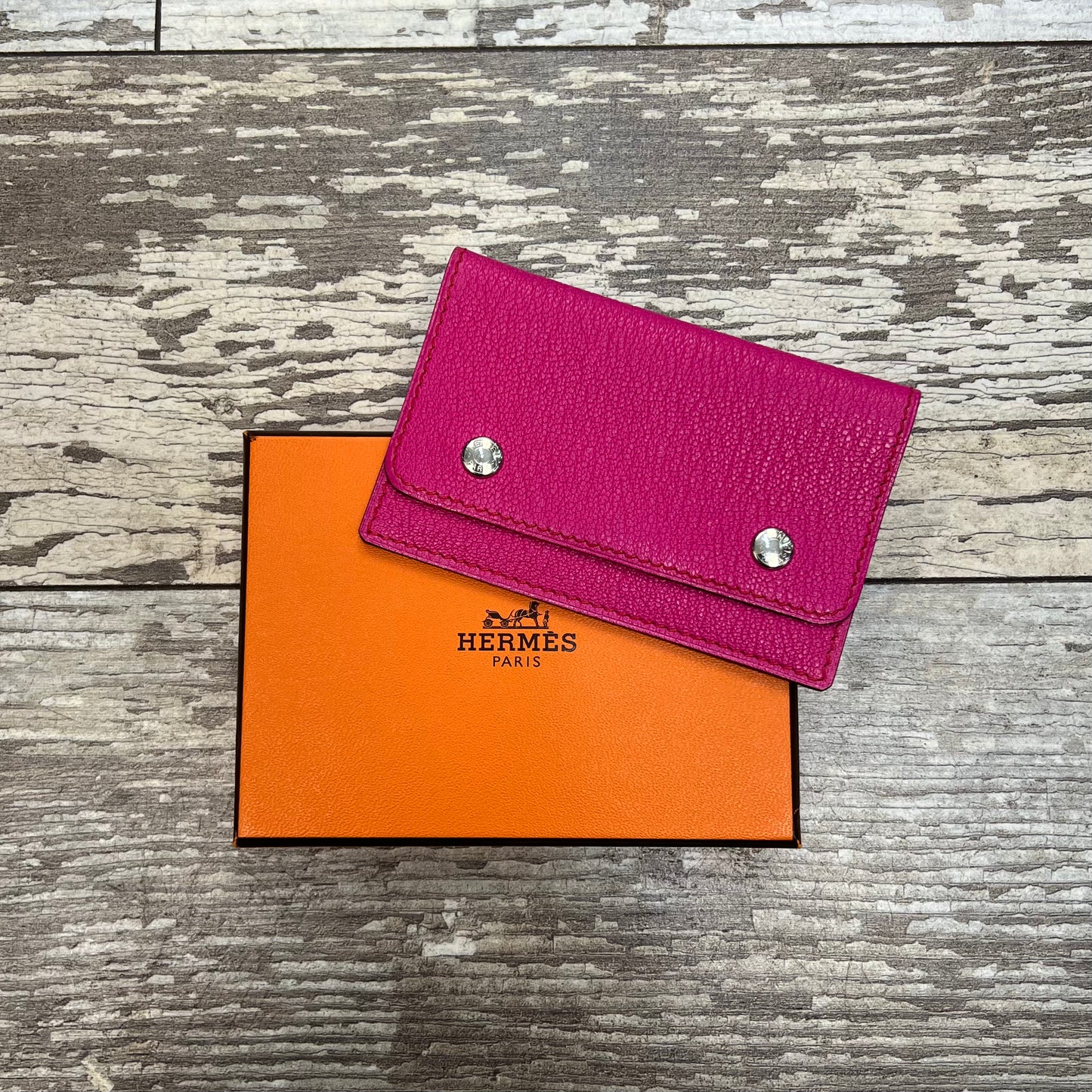 Hermes Cardholder Rose Shocking