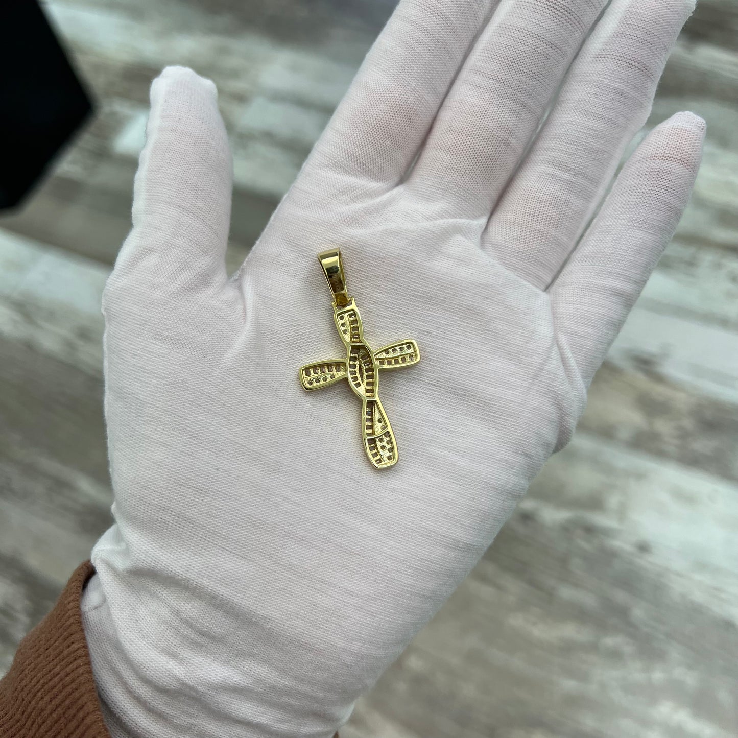 Gold Plated Crystal Cross Pendant