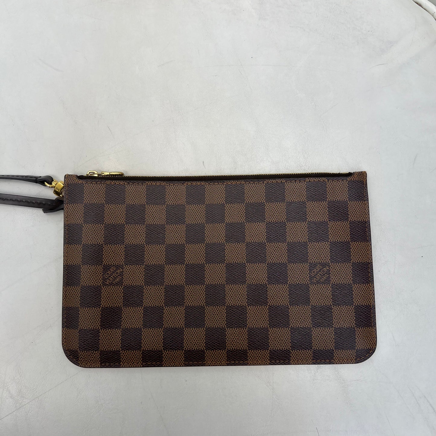 Louis Vuitton Neverfull Pouch Damier Ebene Red