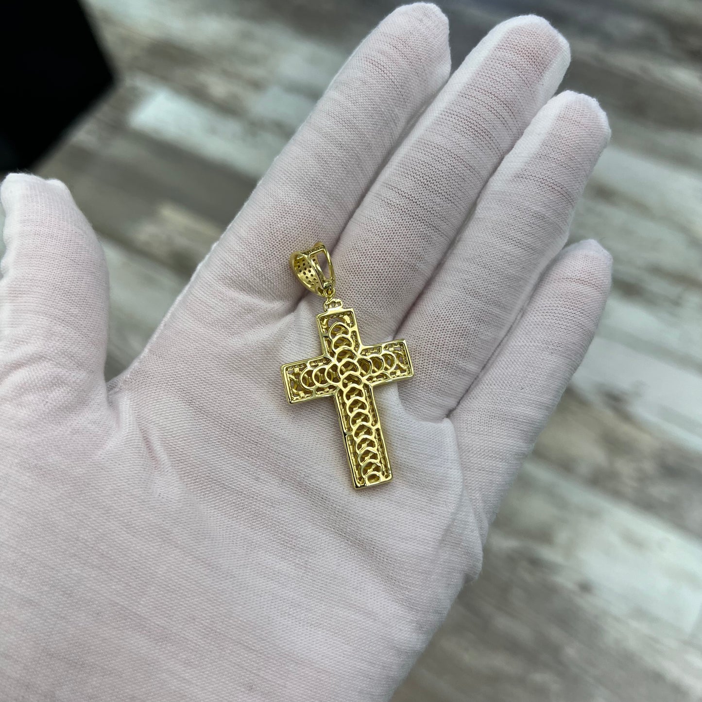 Gold Plated Crystal Cross Pendant