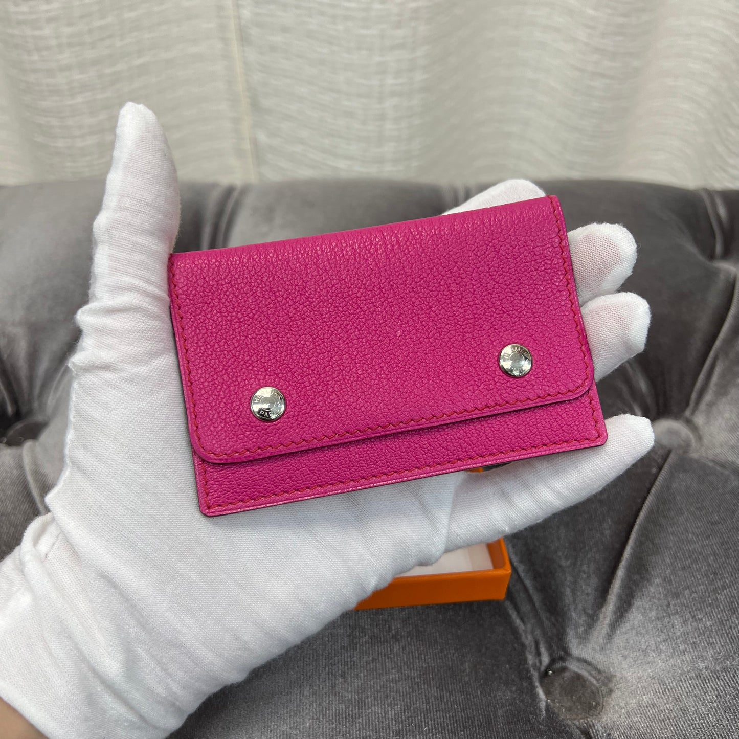 Hermes Cardholder Rose Shocking