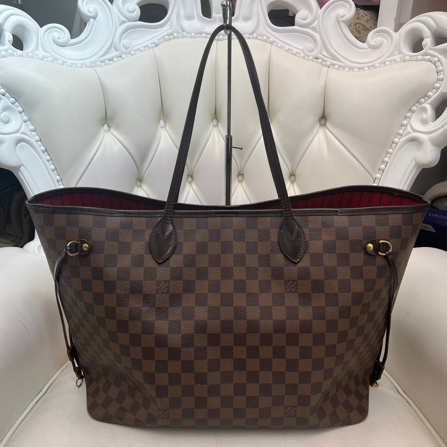 Louis Vuitton Neverfull GM Damier Ebene, Red