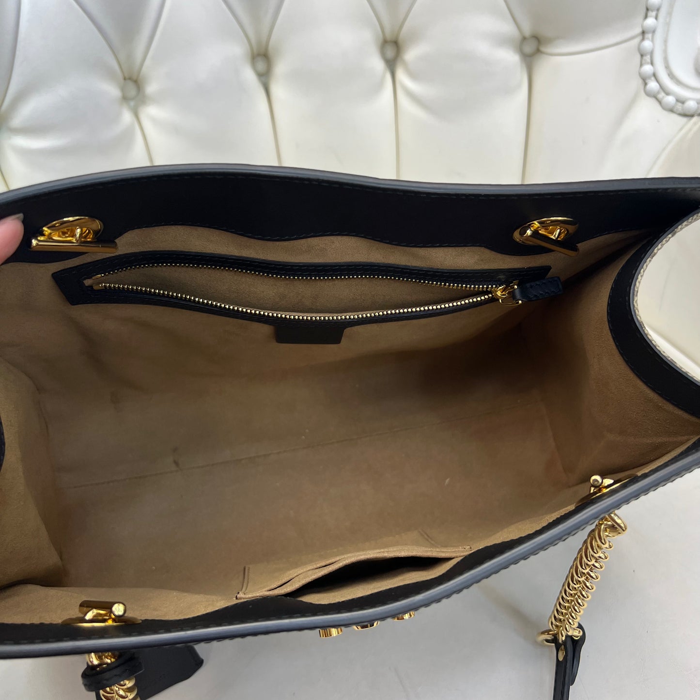 Gucci Monogram Padlock Chain Bag