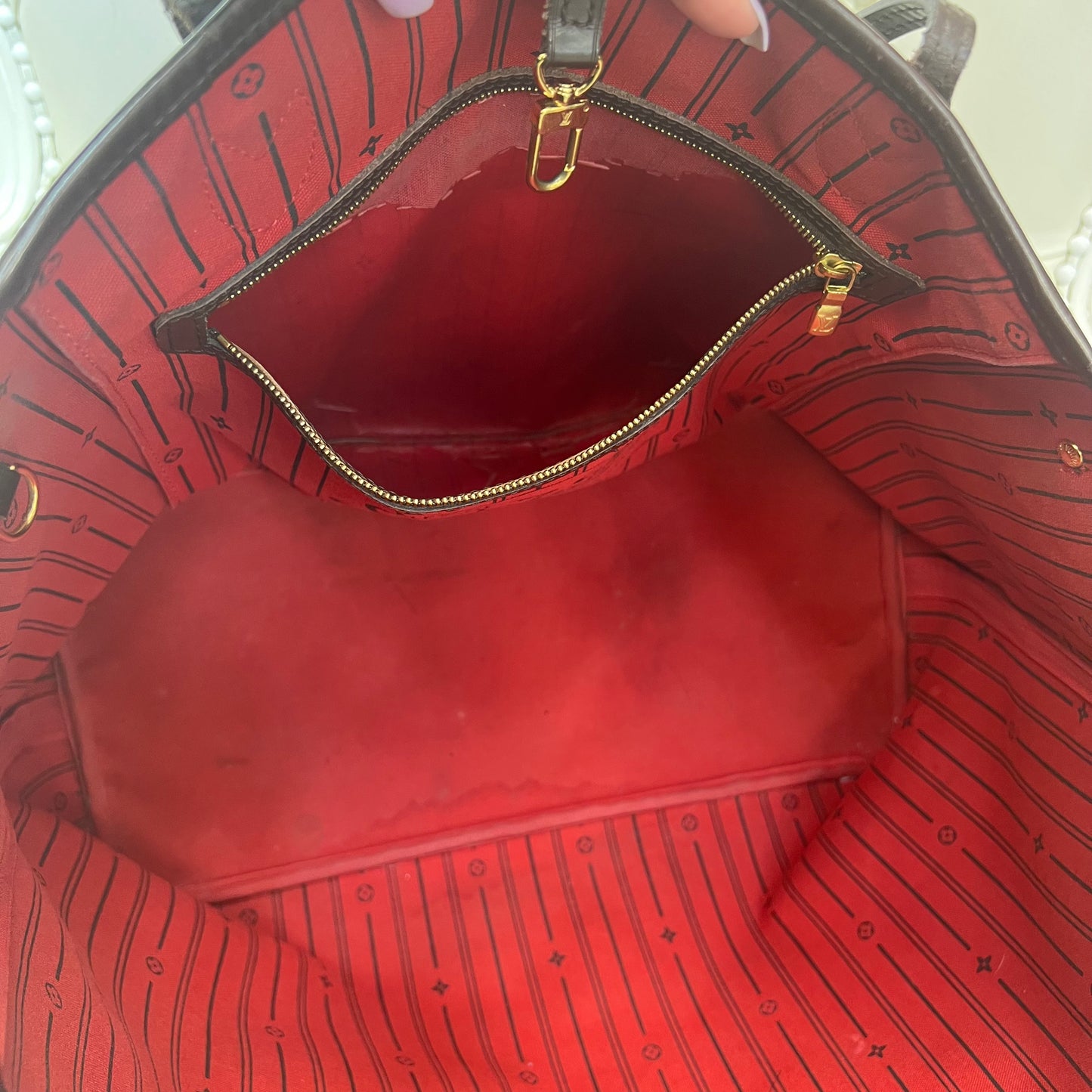 Louis Vuitton Neverfull GM Damier Ebene, Red
