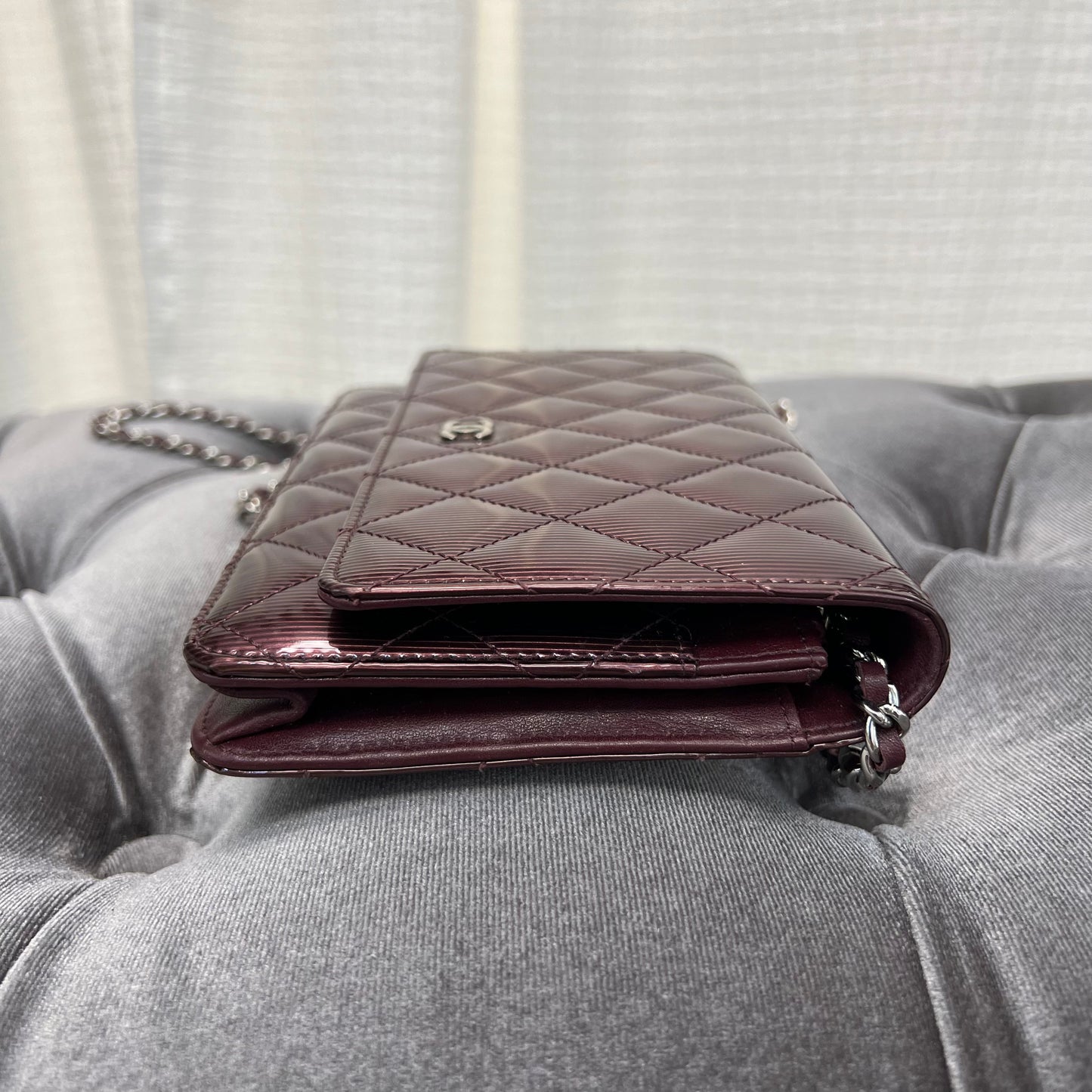 Chanel WOC Wallet On Chain Striped Patent Leather
