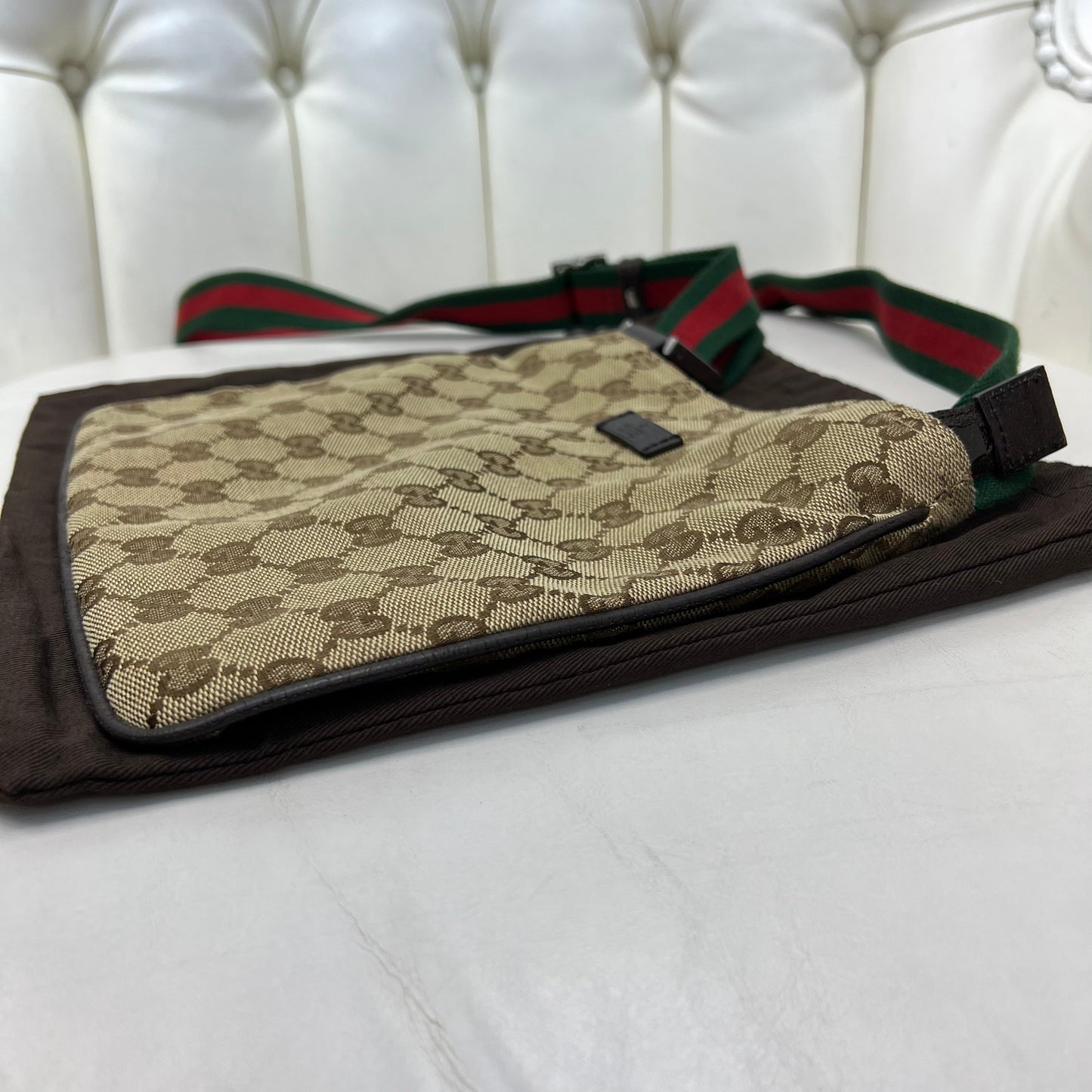 Gucci Monogram Web Strap Small Messenger