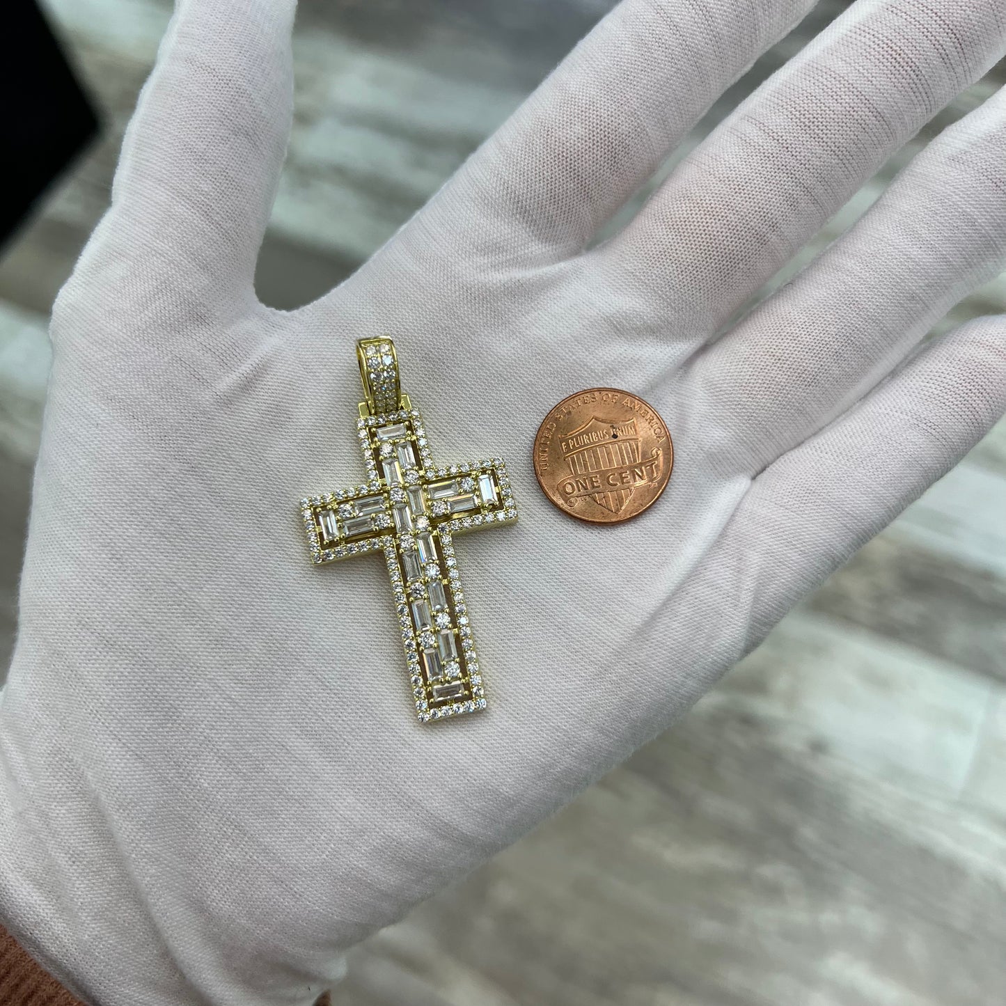 Gold Plated Crystal Cross Pendant