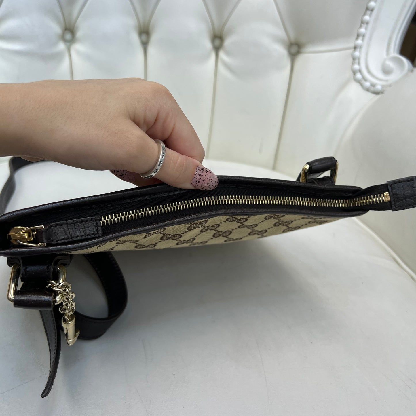 Gucci Monogram Web Jolicoeur Charms Messenger Bag