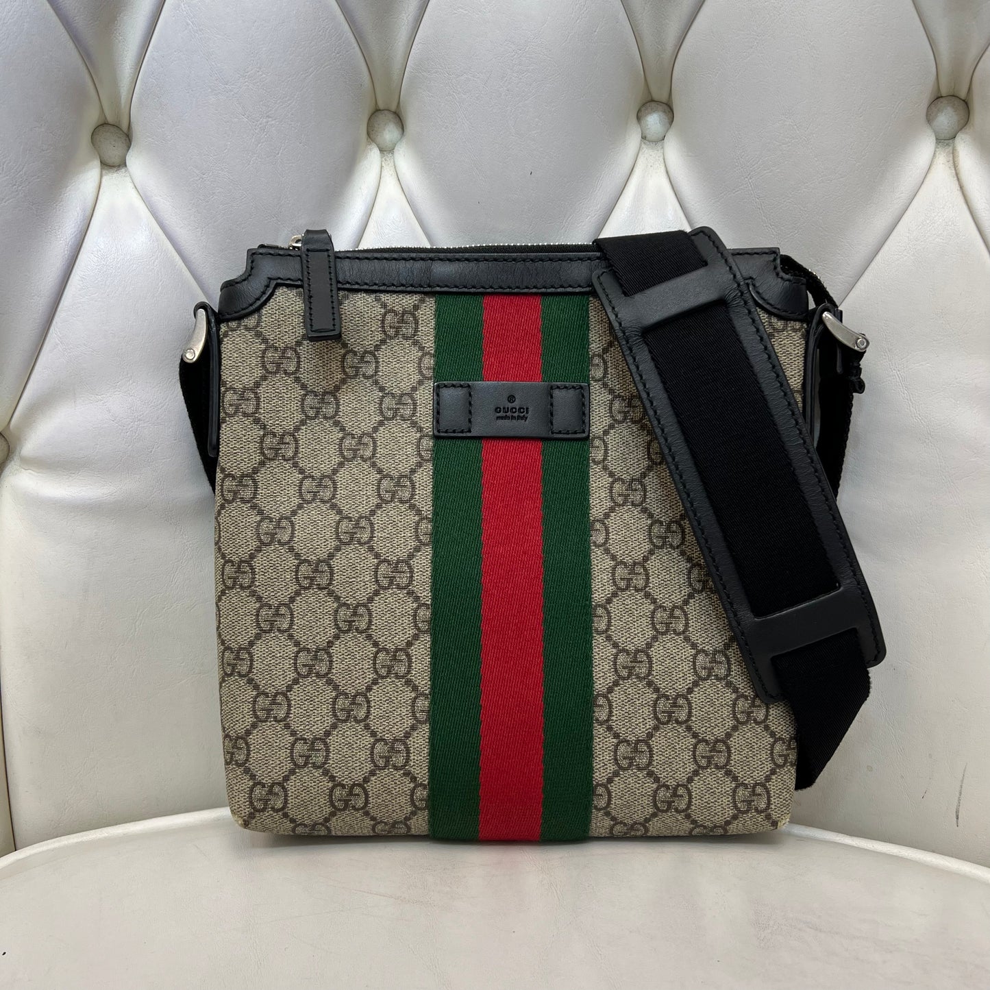 Gucci GG Supreme Web Messenger Bag