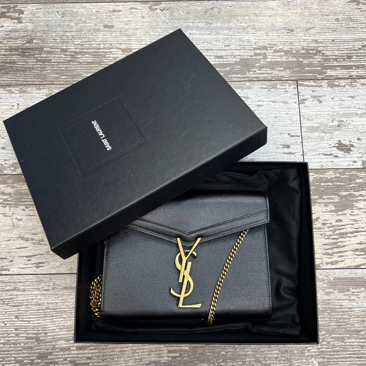Saint Laurent Wallet on Chain, New, Box & Dustbag