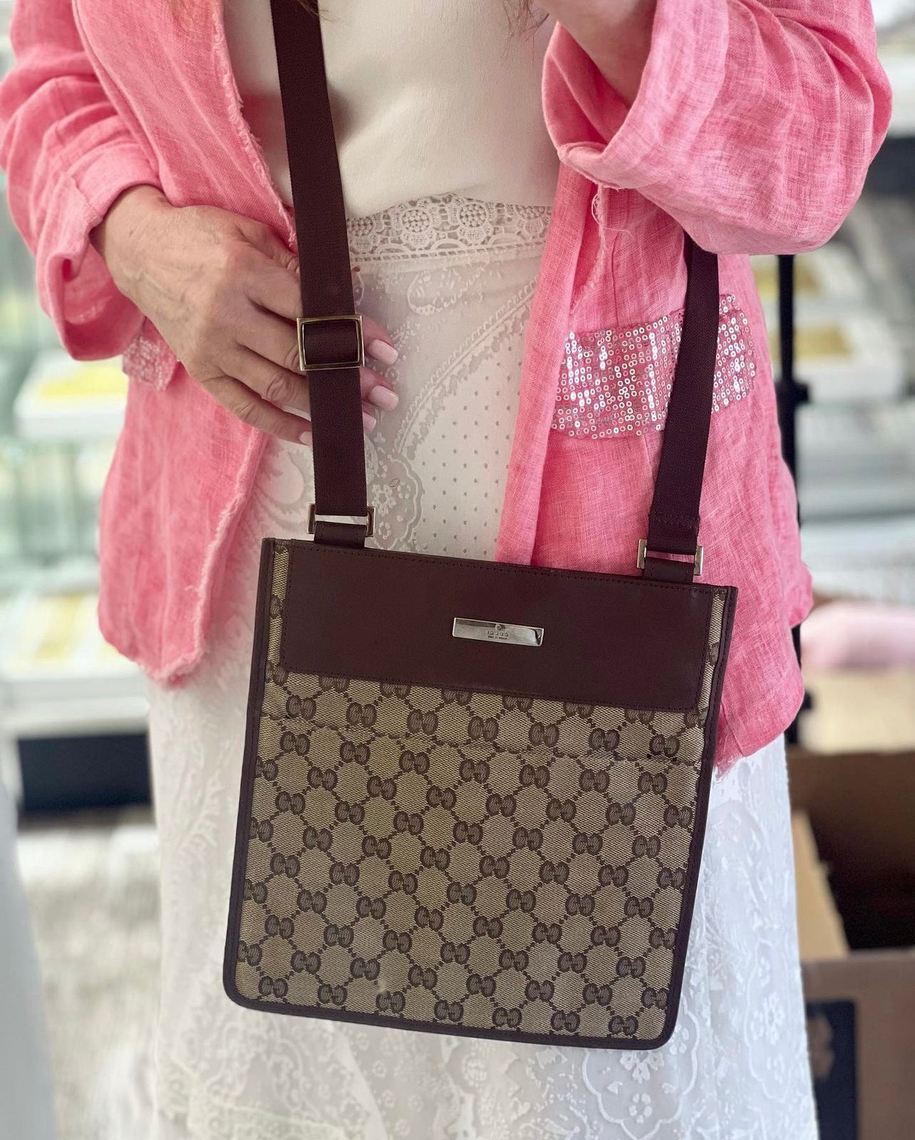 Gucci GG Canvas Flat Crossbody
