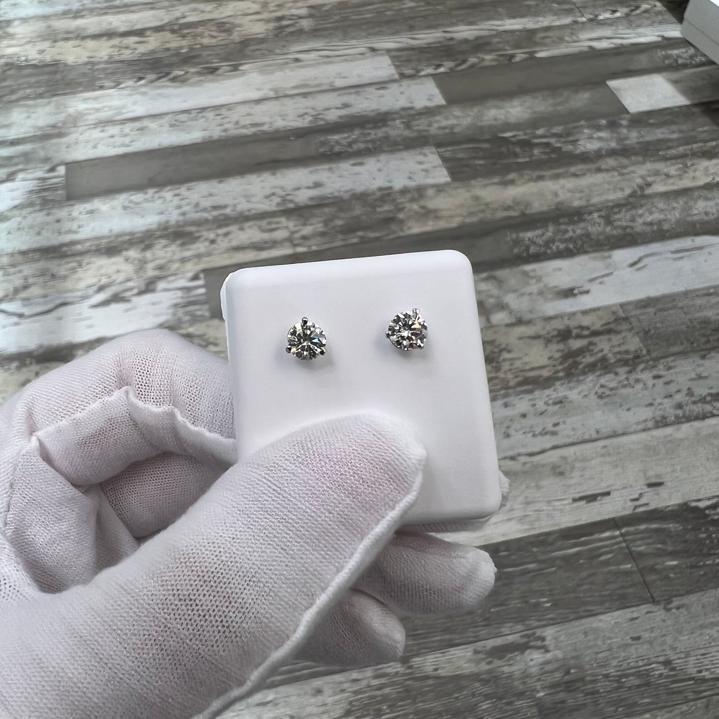 Diamond Studs 1ct Lab Created 14k White Gold