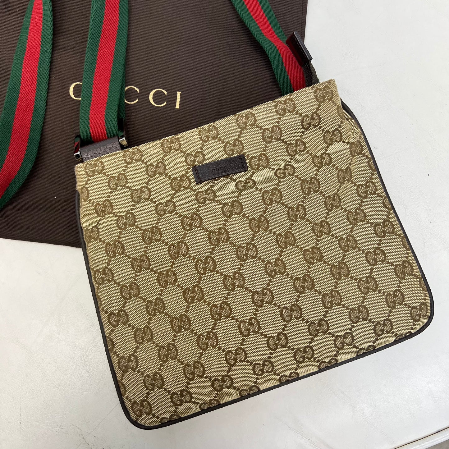 Gucci Monogram Web Strap Small Messenger