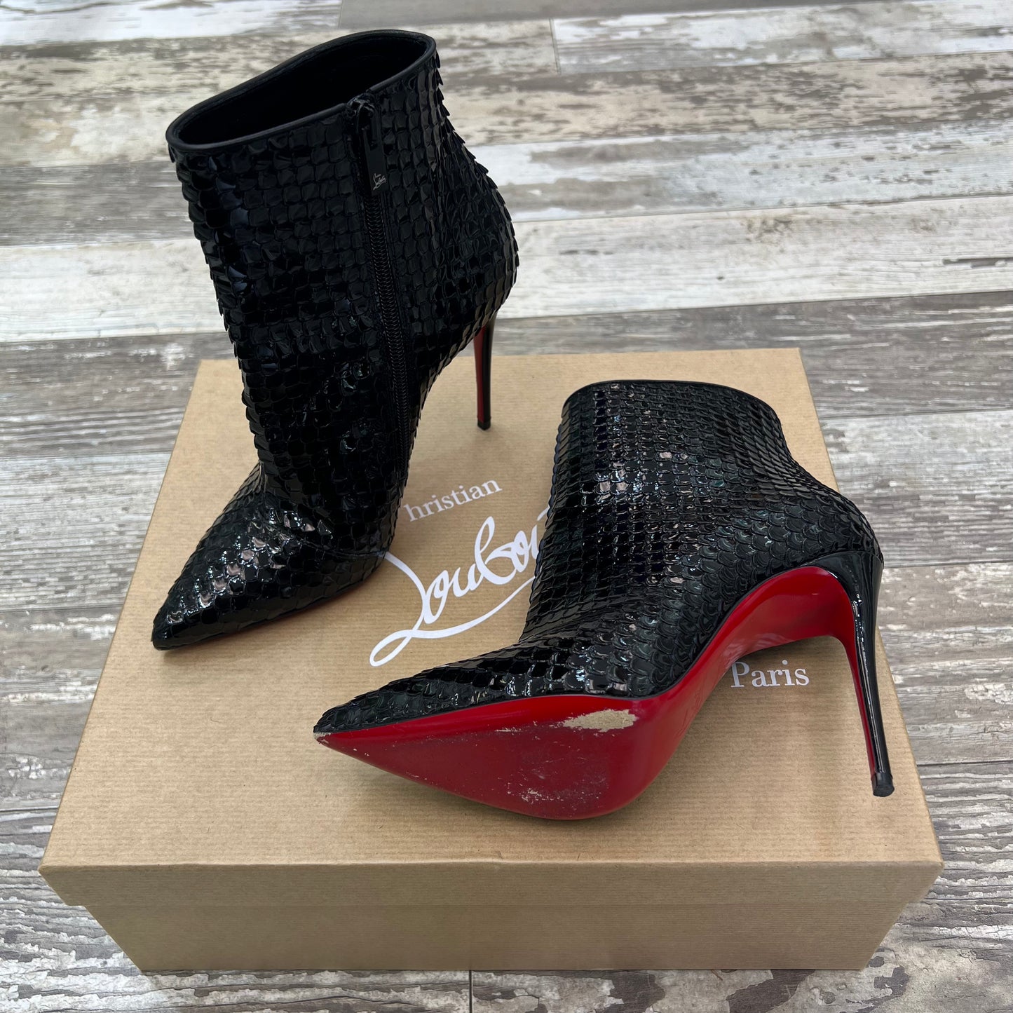 Christian Louboutin So Kate 100 Booty, Size 35