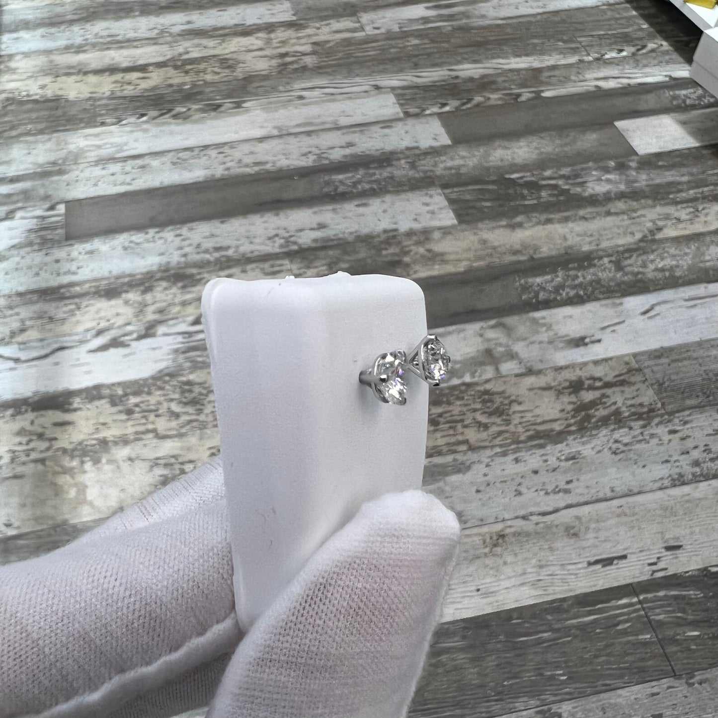 Diamond Studs 1.5ct Lab Created 14k White Gold