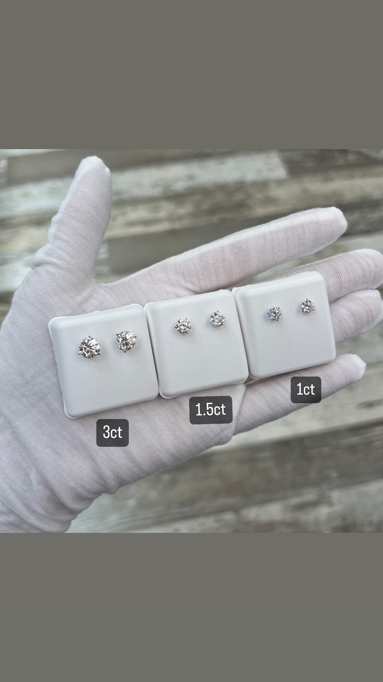 Diamond Studs 1.5ct Lab Created 14k White Gold