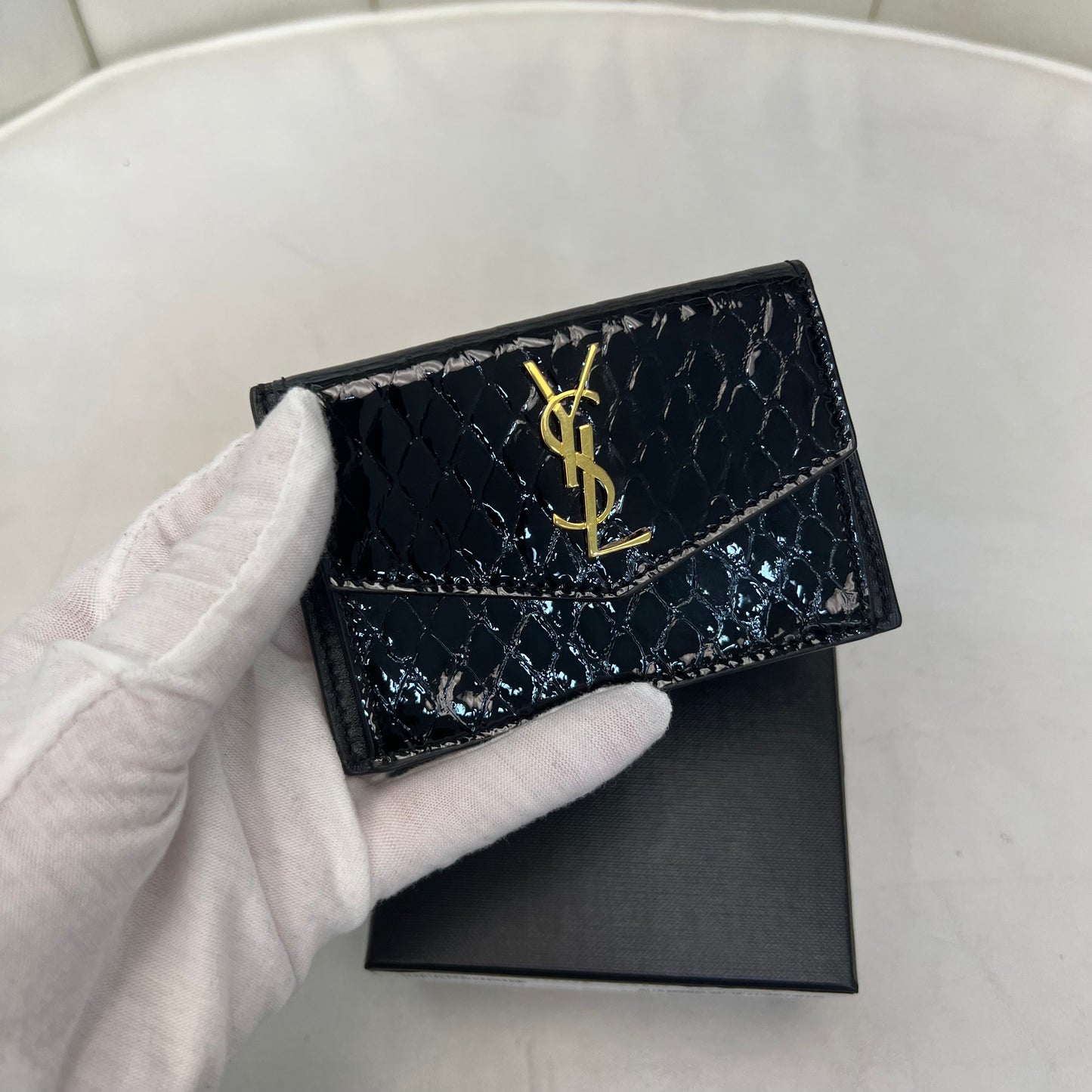 Saint Laurent Uptown Card Case, New, Box & Dust Bag