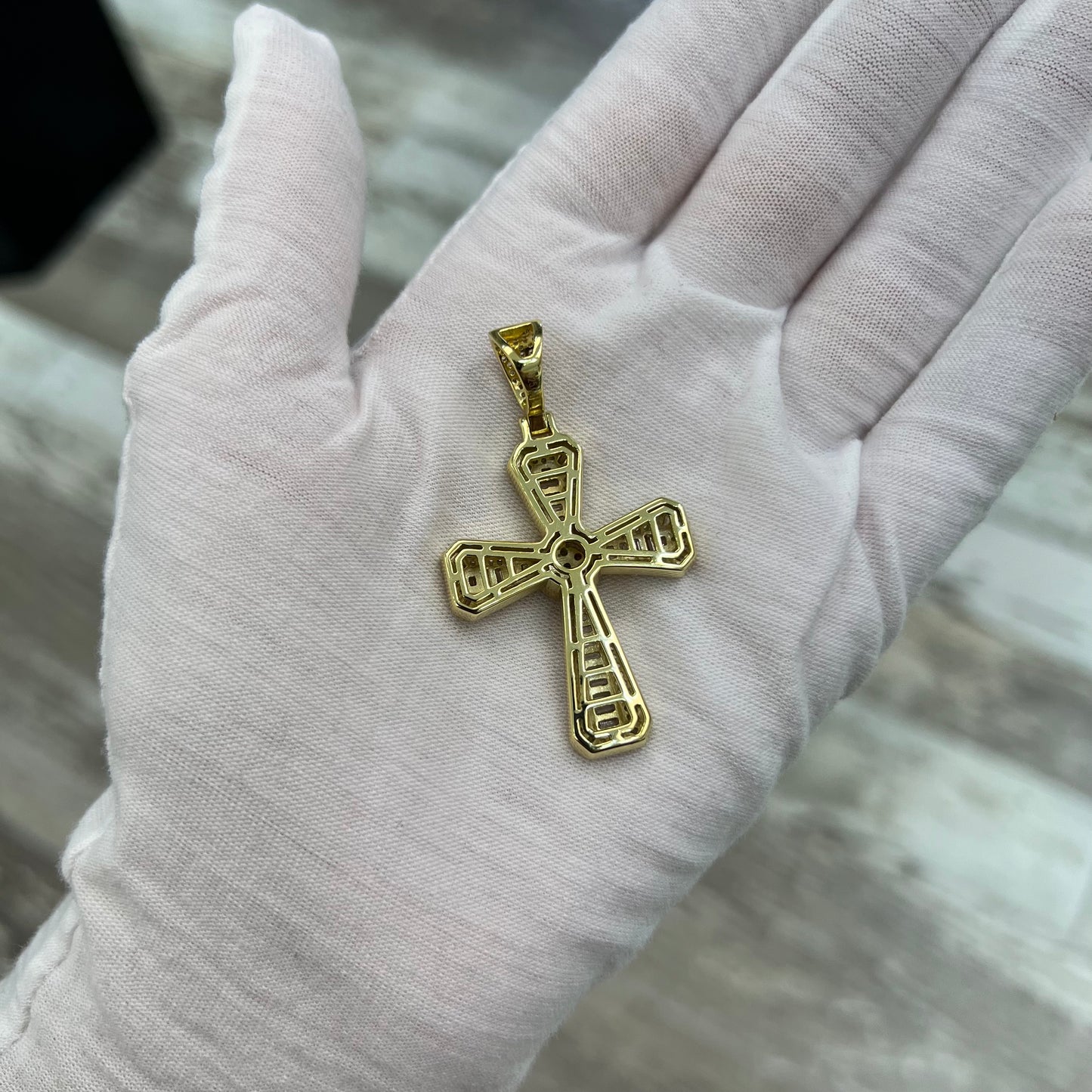 Gold Plated Crystal Cross Pendant
