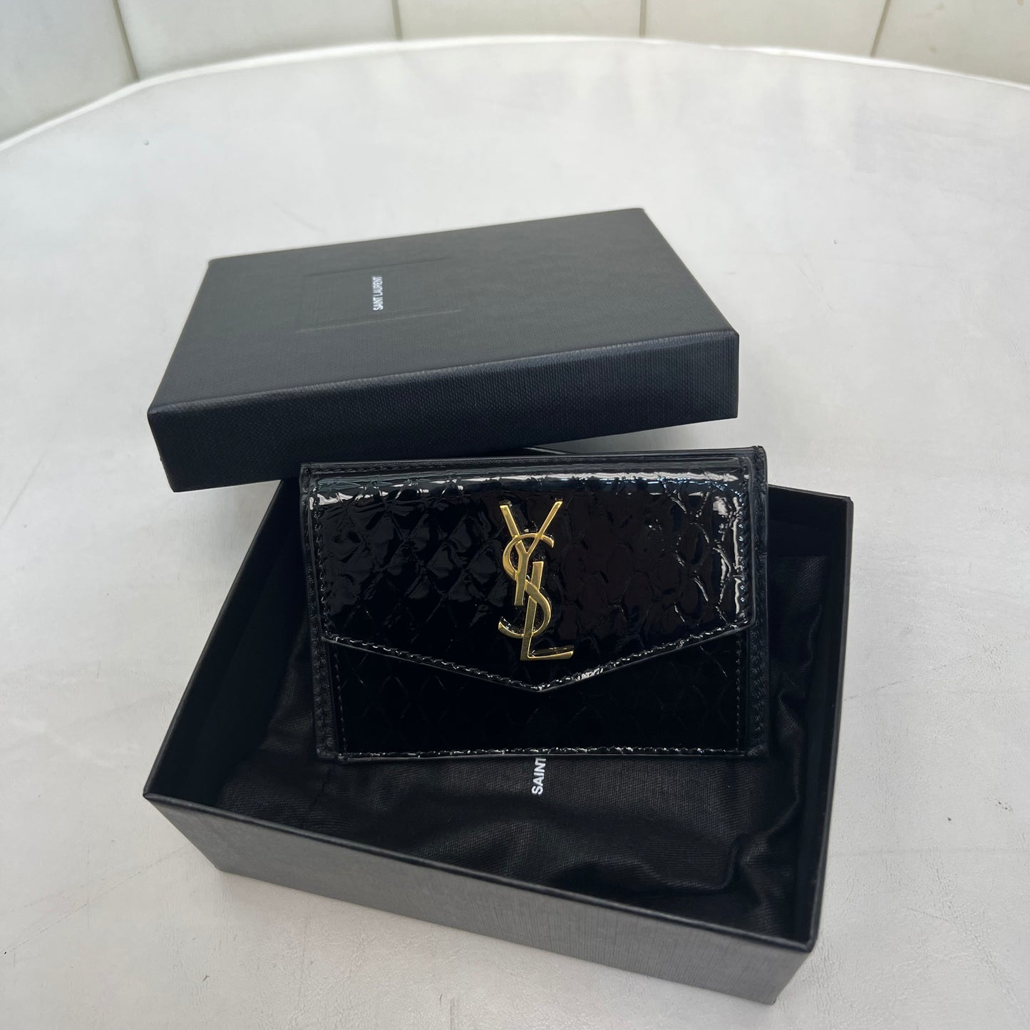 Saint Laurent Uptown Card Case, New, Box & Dust Bag