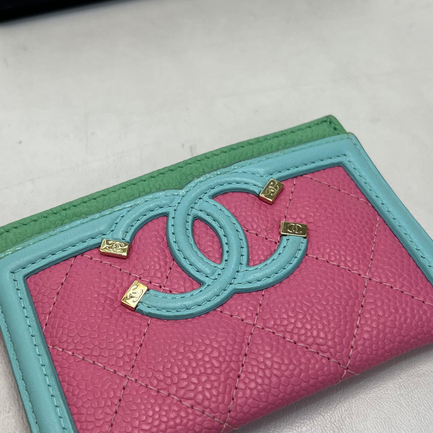 Chanel Quilted CC Filigree Card Holder