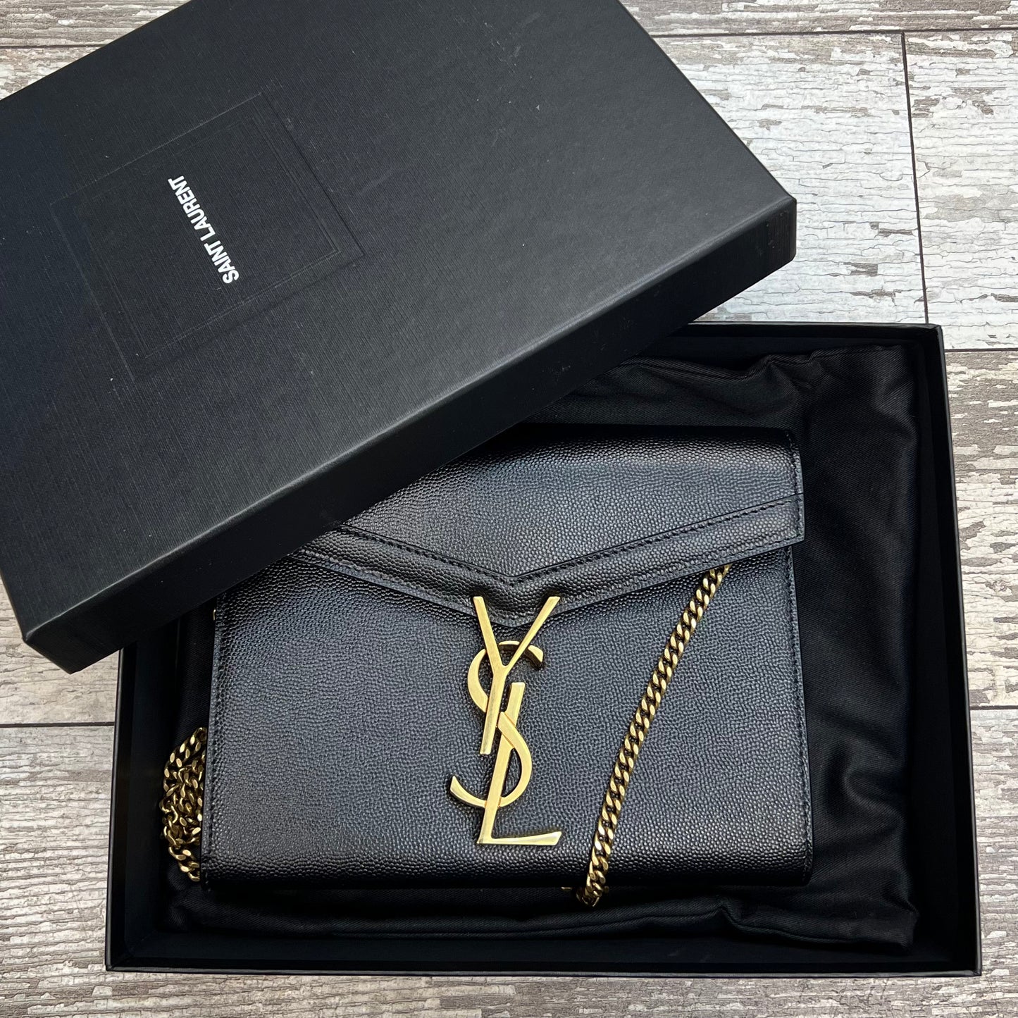 Saint Laurent Wallet on Chain, New, Box & Dustbag