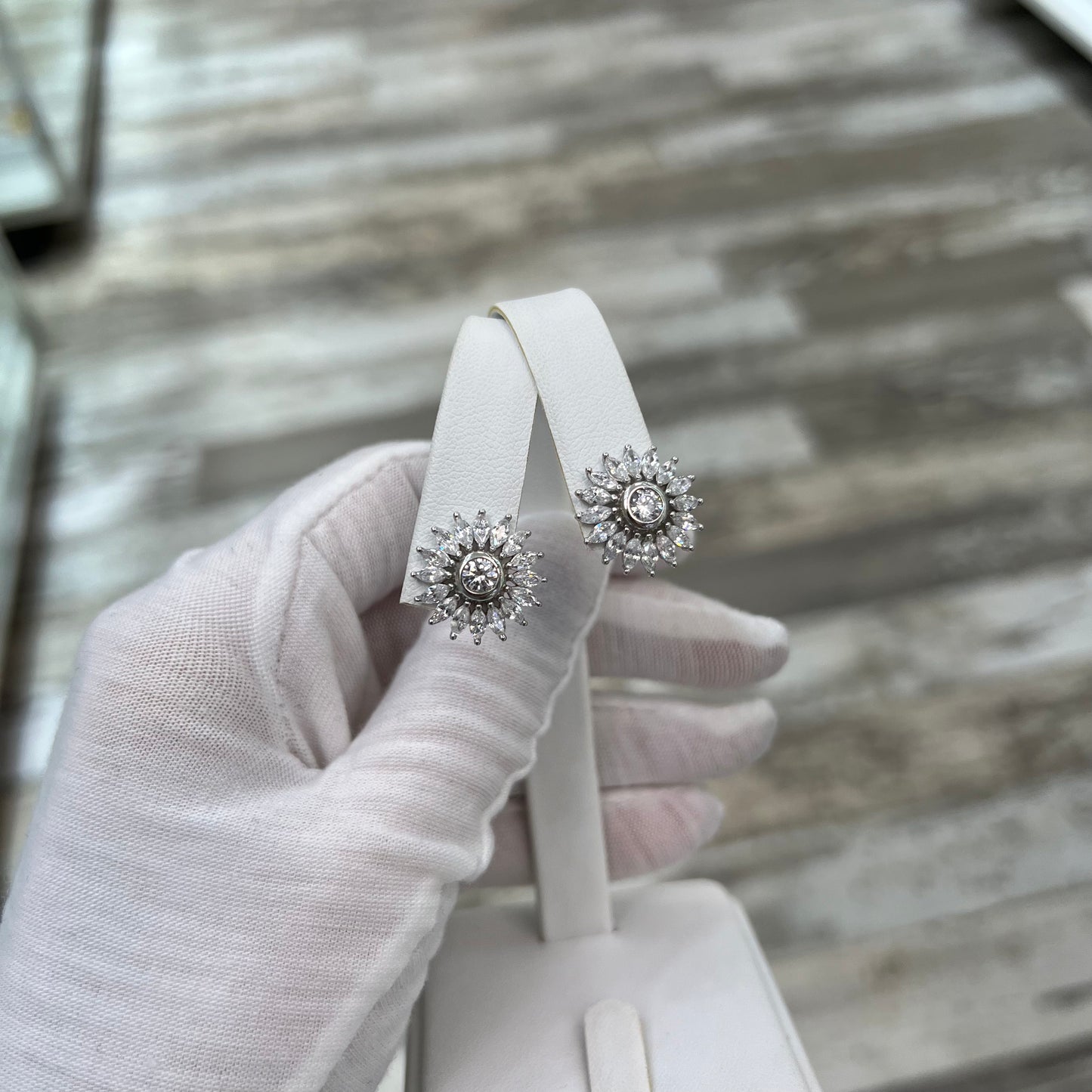 Sterling Silver Crystal Stud Earring