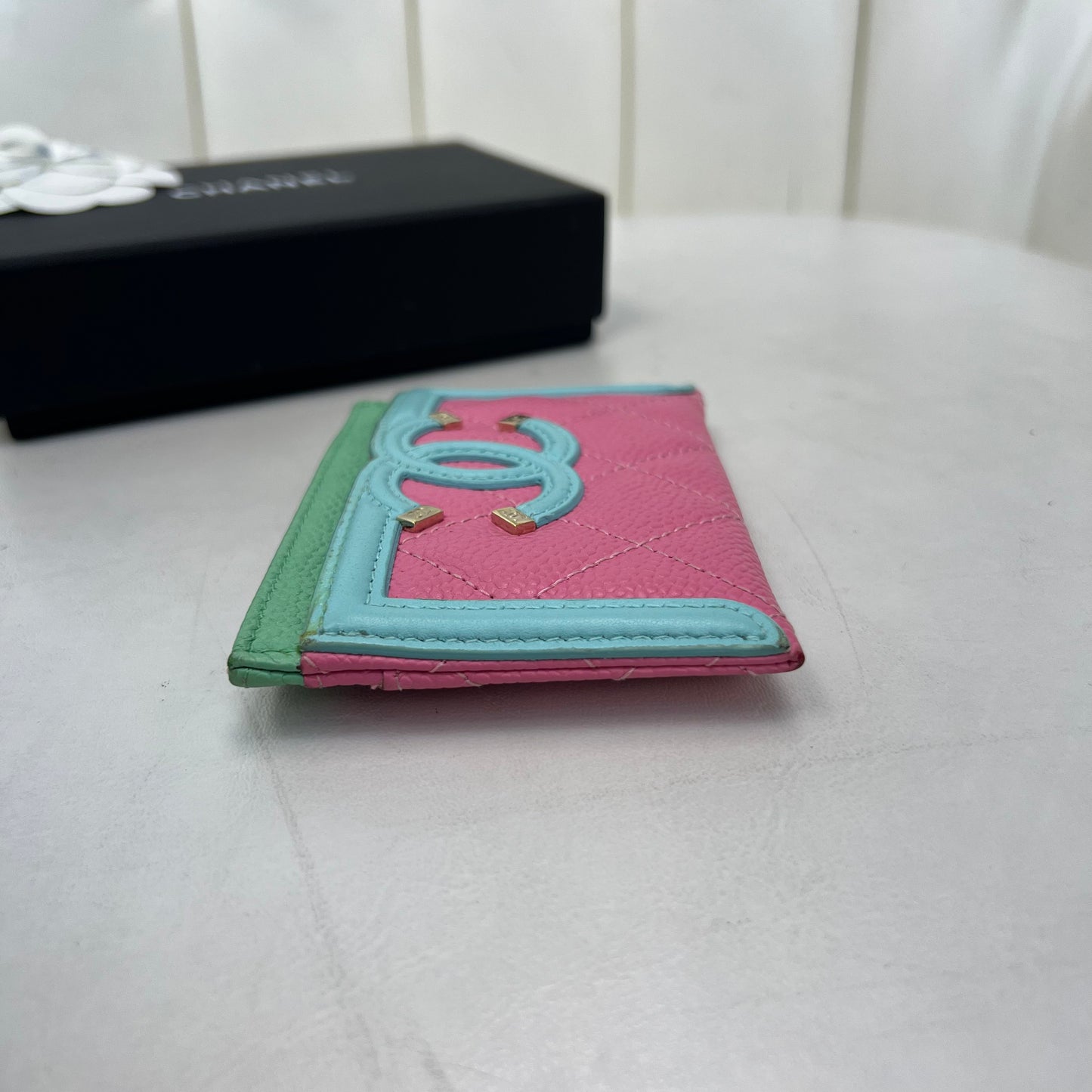 Chanel Quilted CC Filigree Card Holder