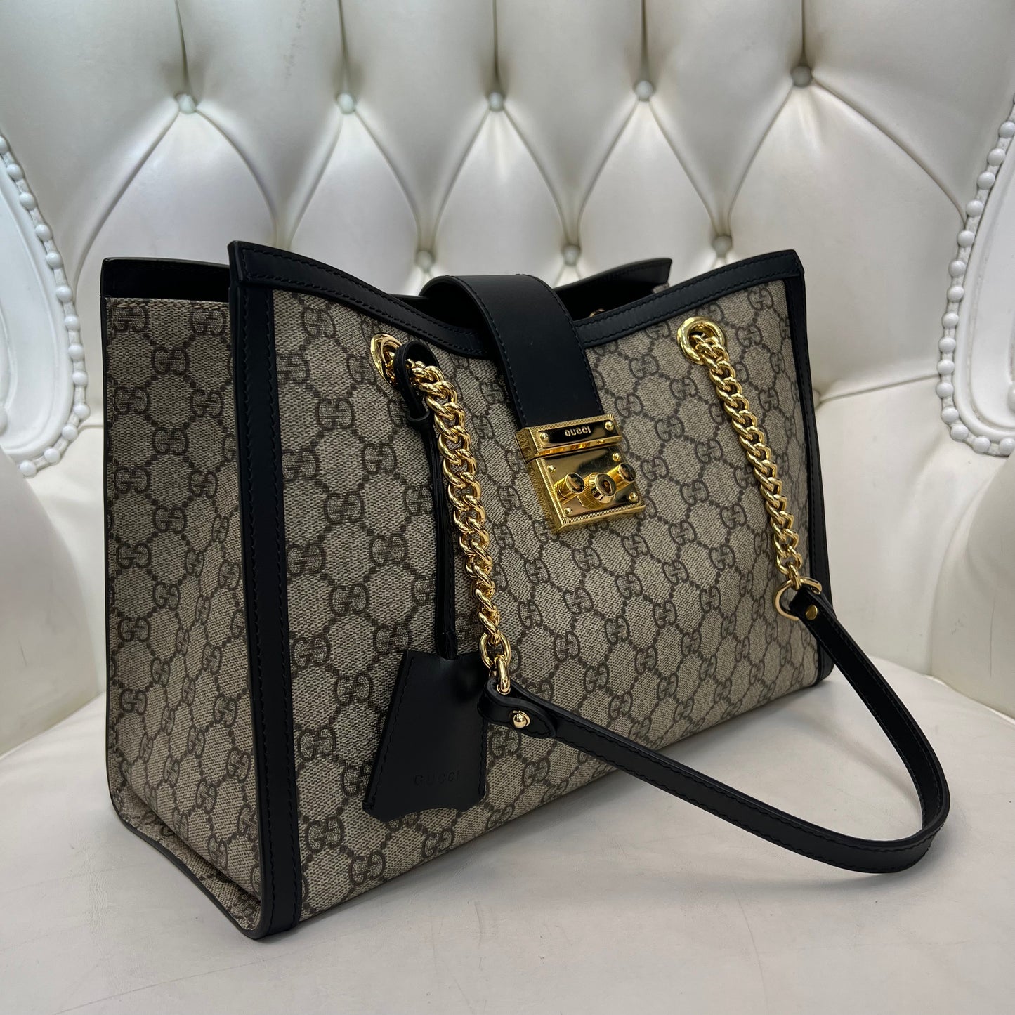 Gucci Monogram Padlock Chain Bag