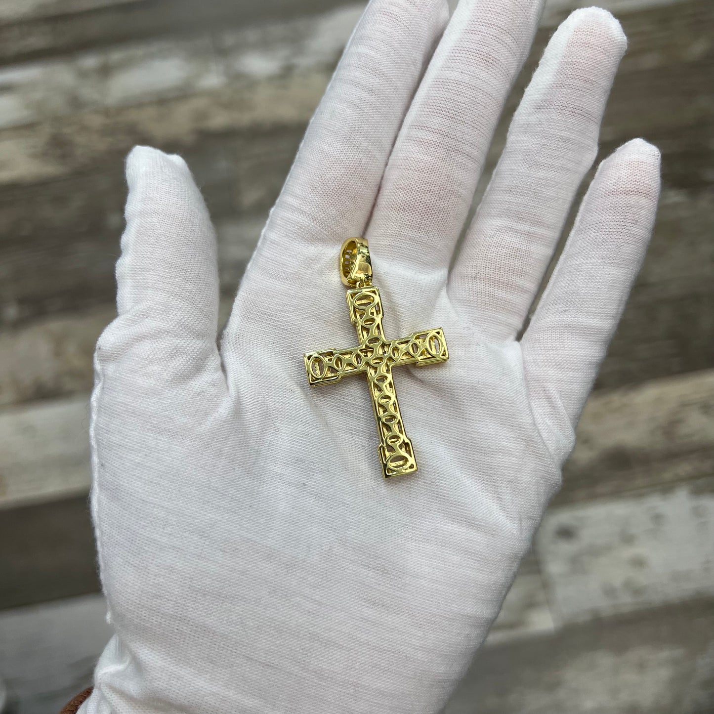 Gold Plated Crystal Cross Pendant