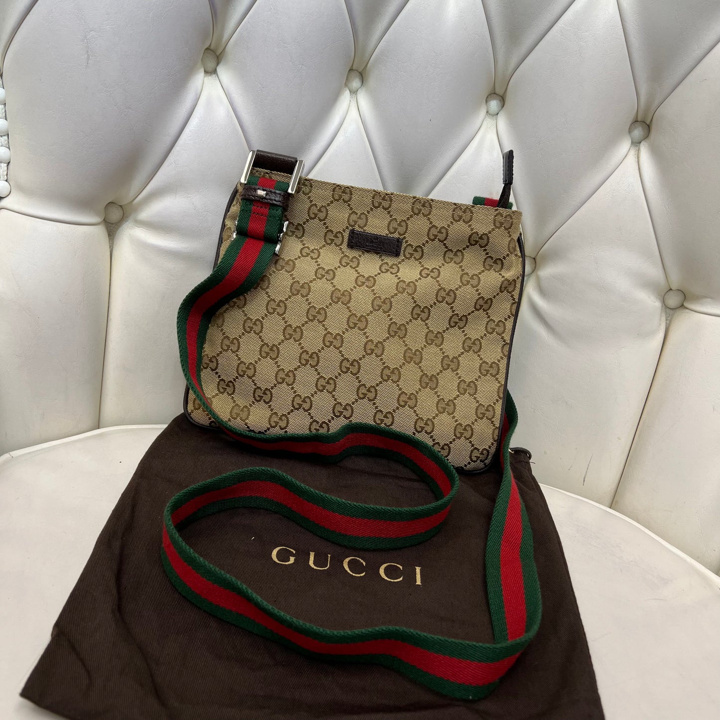 Gucci Monogram Web Strap Small Messenger