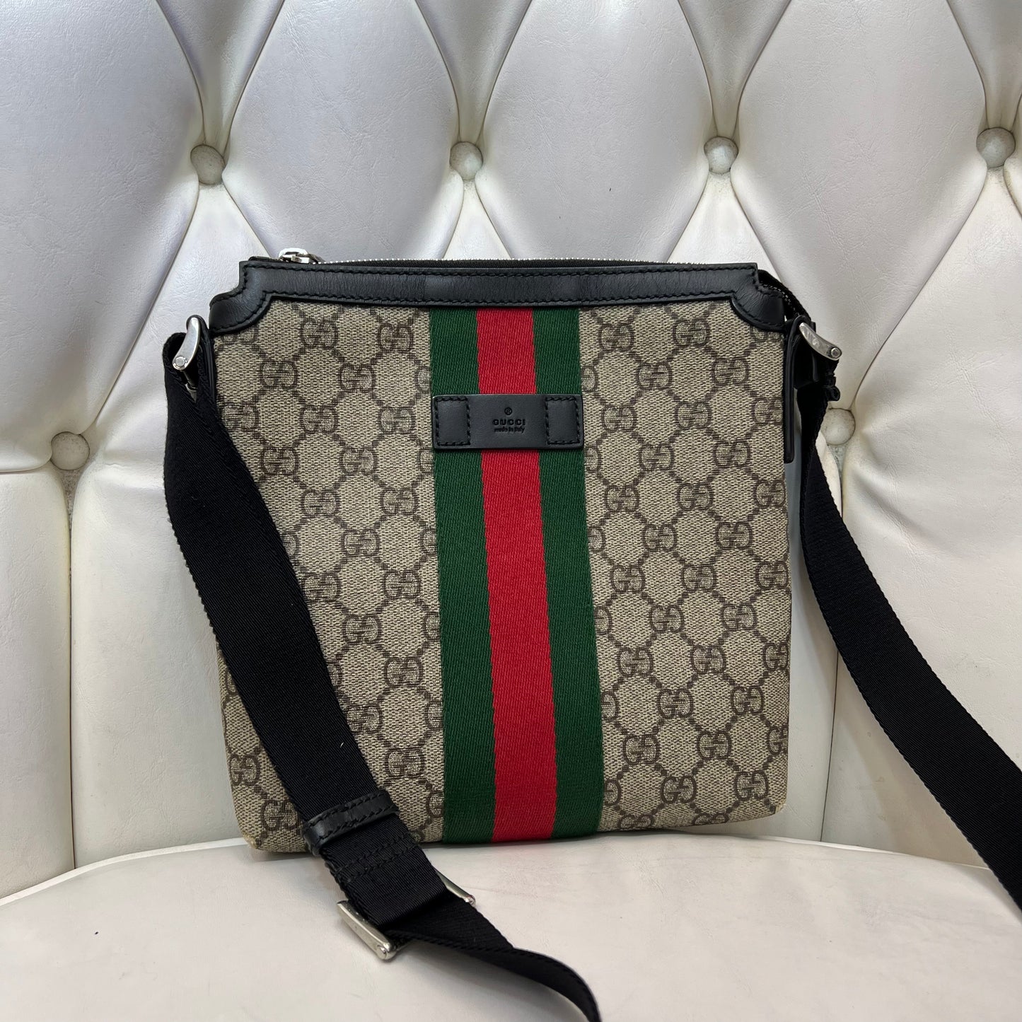 Gucci GG Supreme Web Messenger Bag